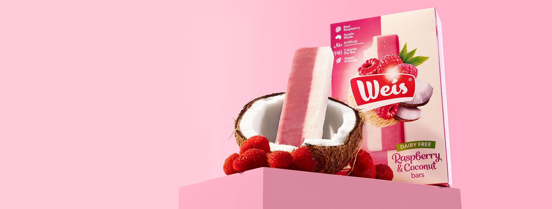 Multipack of Weis Dairy Free Raspberry & Coconut bars