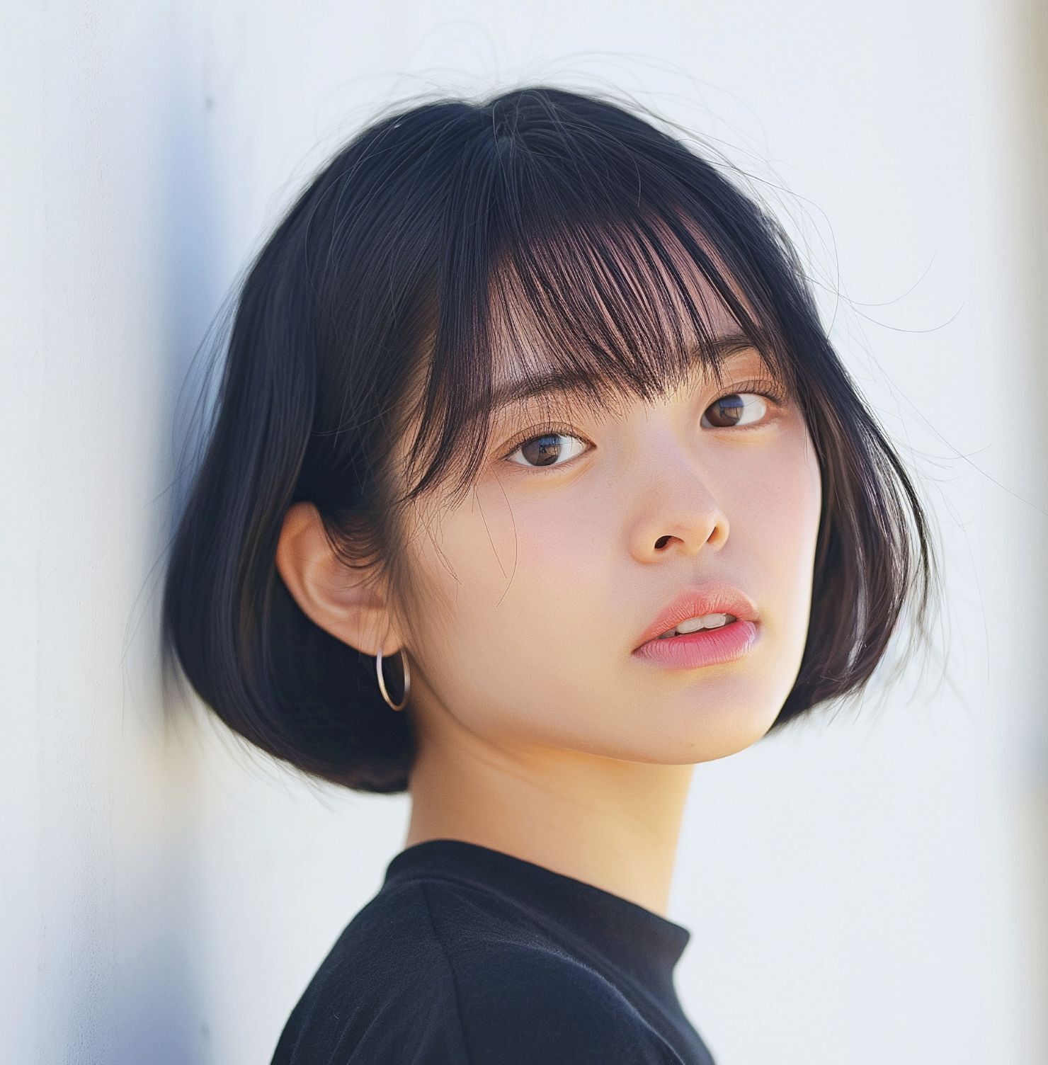 Tóc Bob ép cụp đuôi cho mặt kim cương