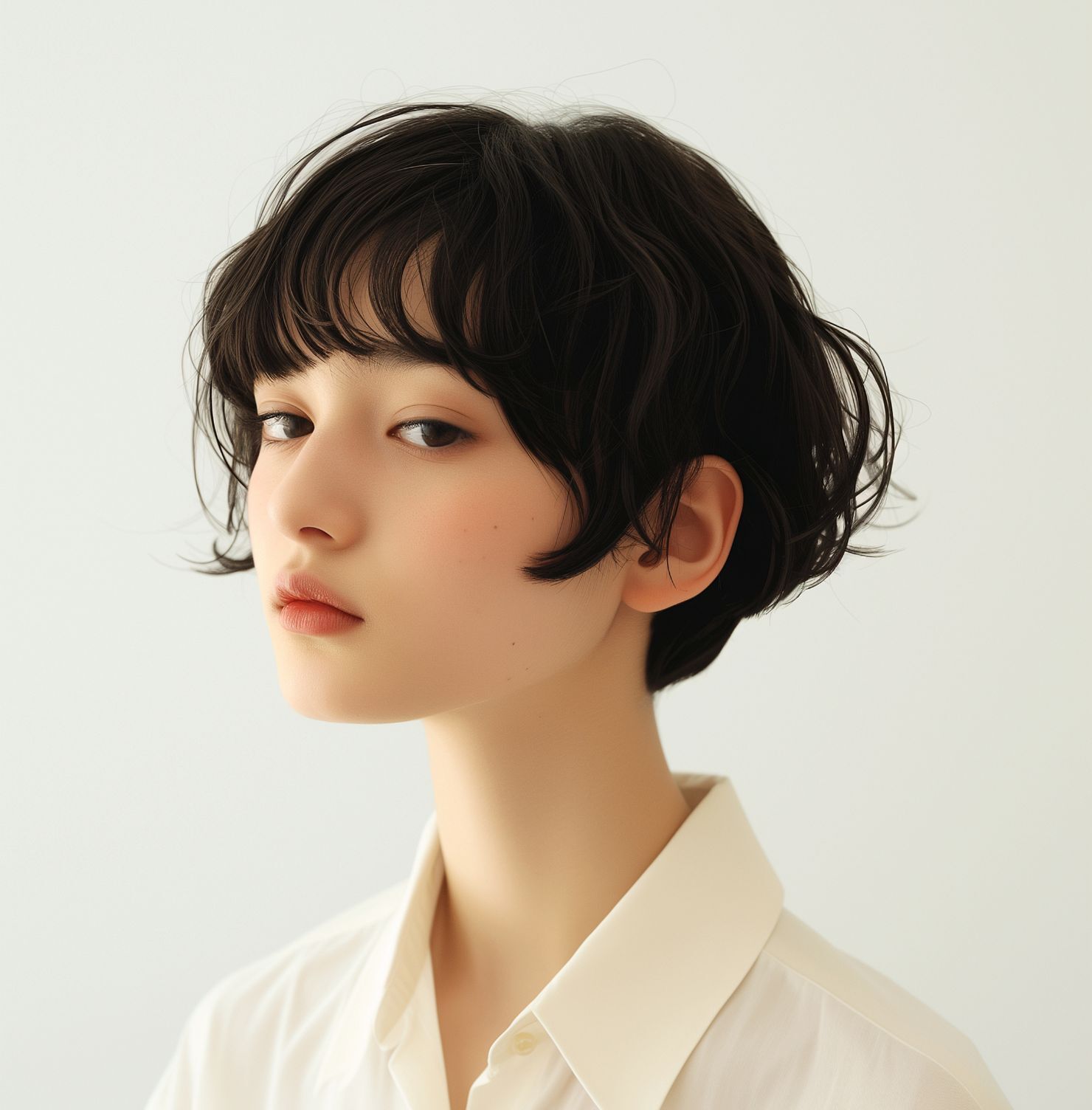 Tóc ngắn uốn kiểu Hime