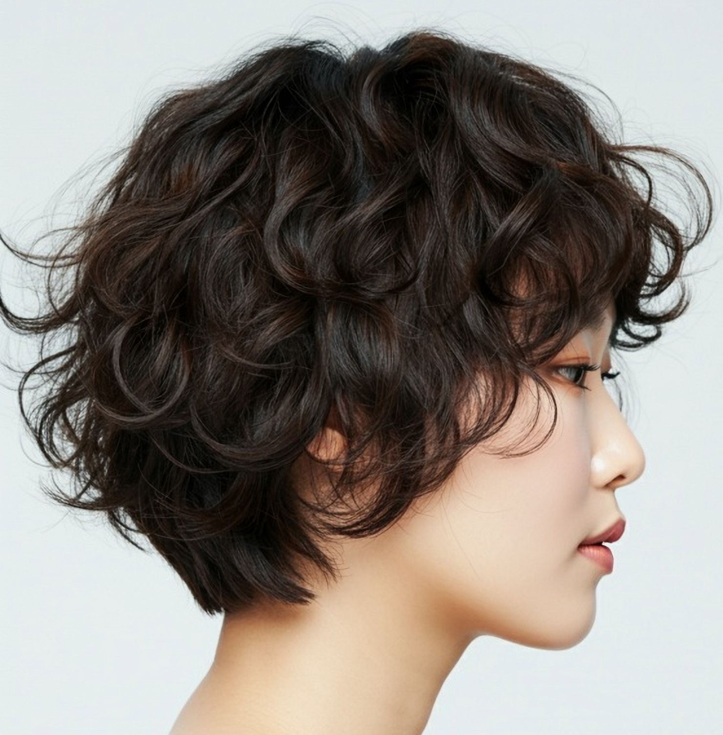 Tóc ngắn uốn xù mì