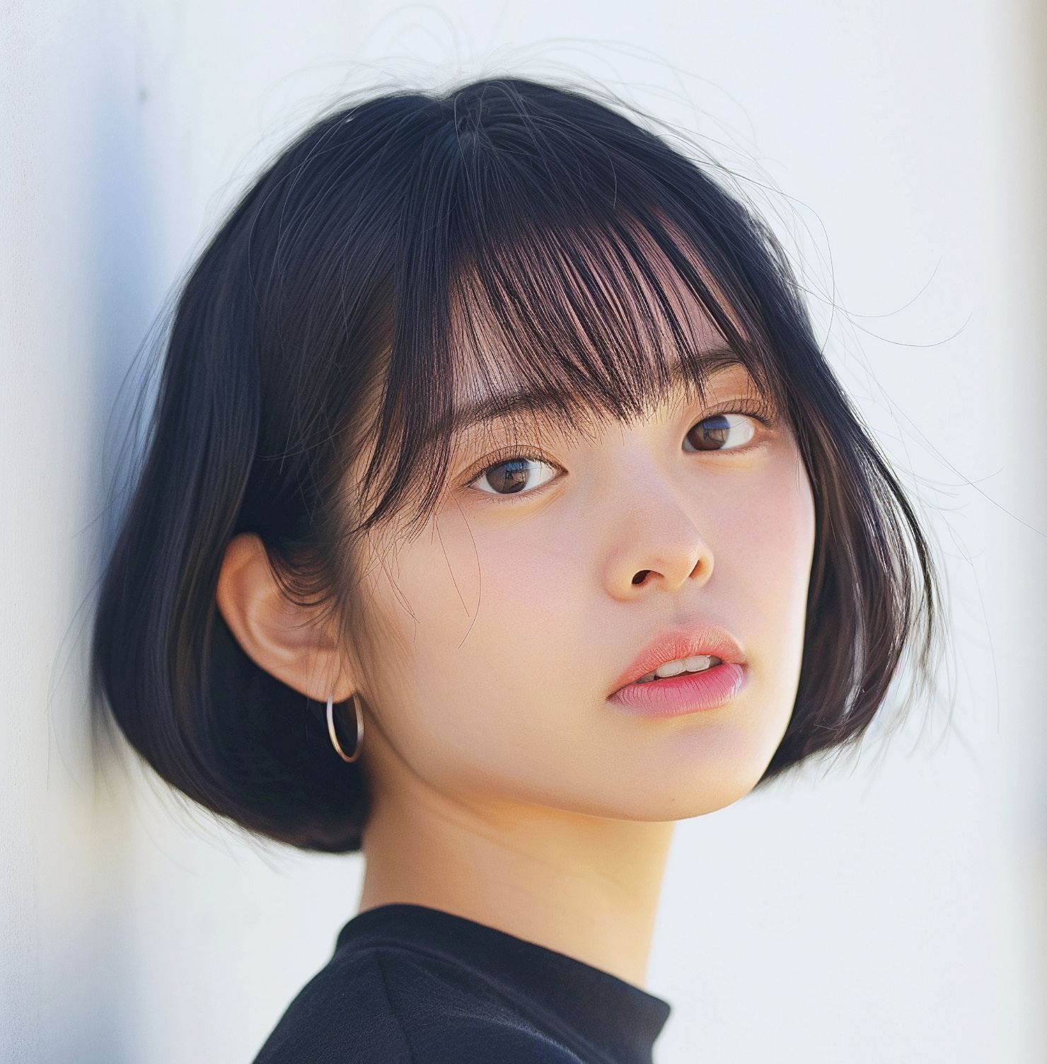 Tóc bob mái thưa uốn nhẹ