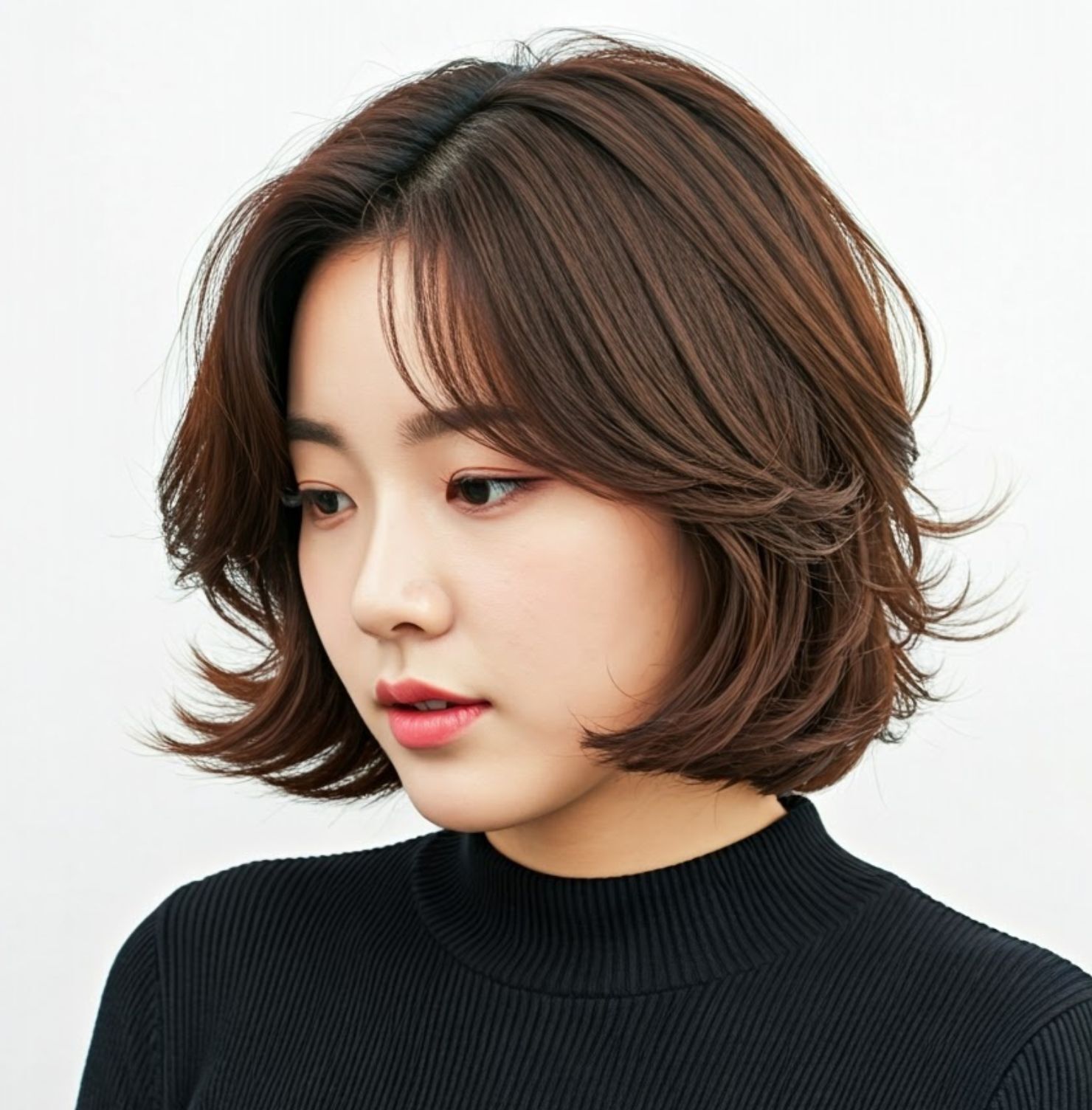 Tóc ngắn uốn phồng mái bay