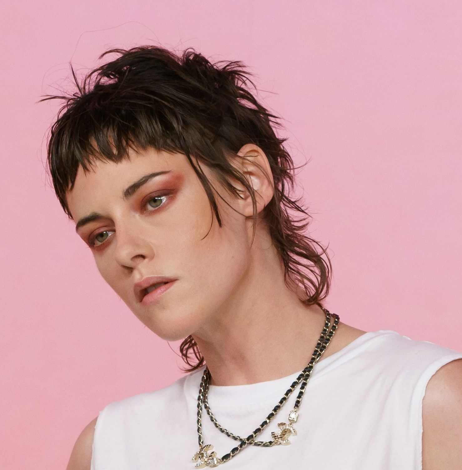 Tóc mullet uốn xoăn tỉa layer nữ mặt tròn
