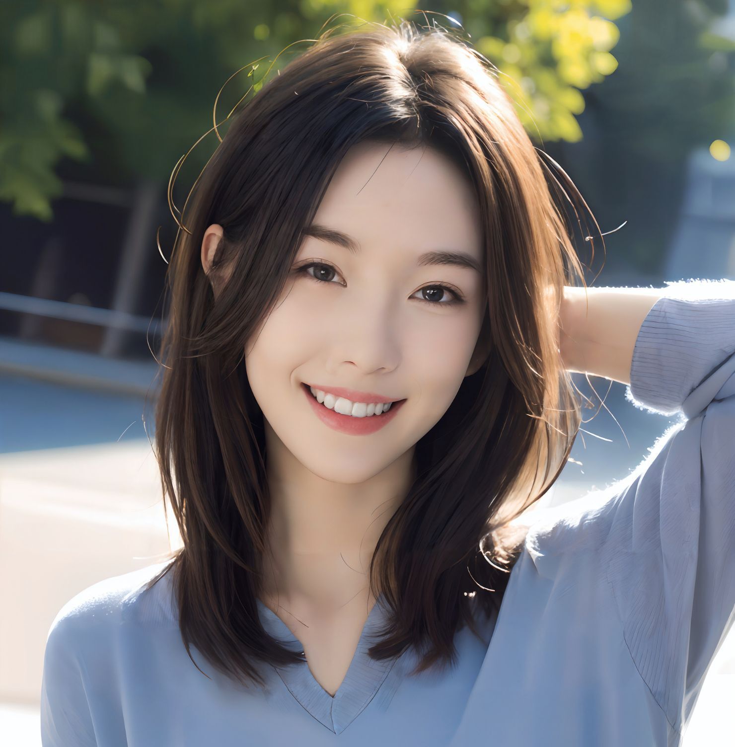 Tóc layer dài ngang vai