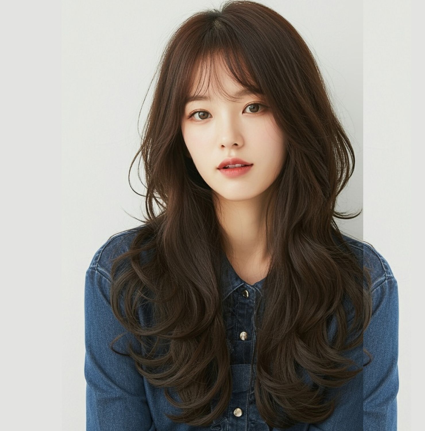 Tóc layer dài cho nữ mặt tròn