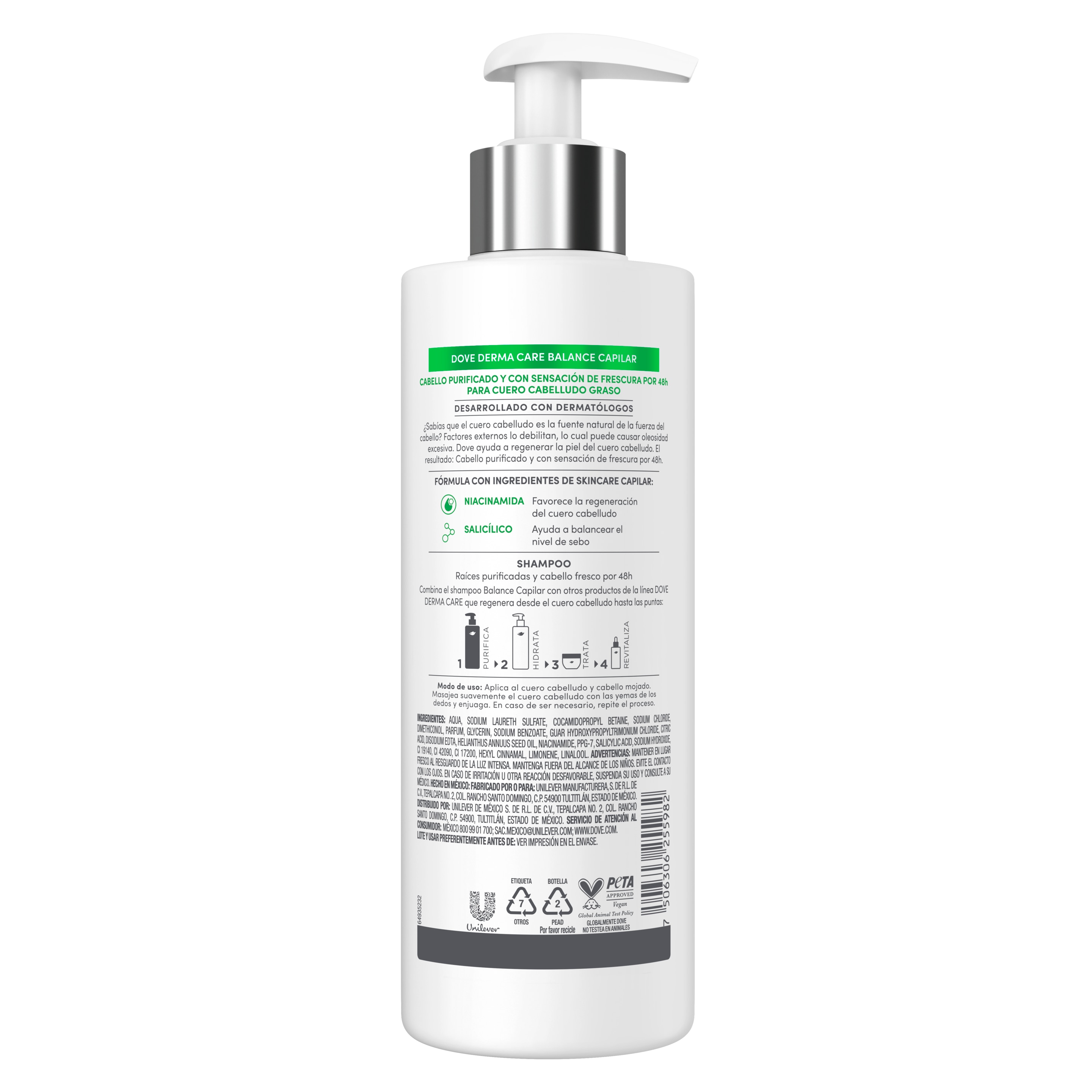 Shampoo Dove Derma Care Balance Capilar 675 ml
