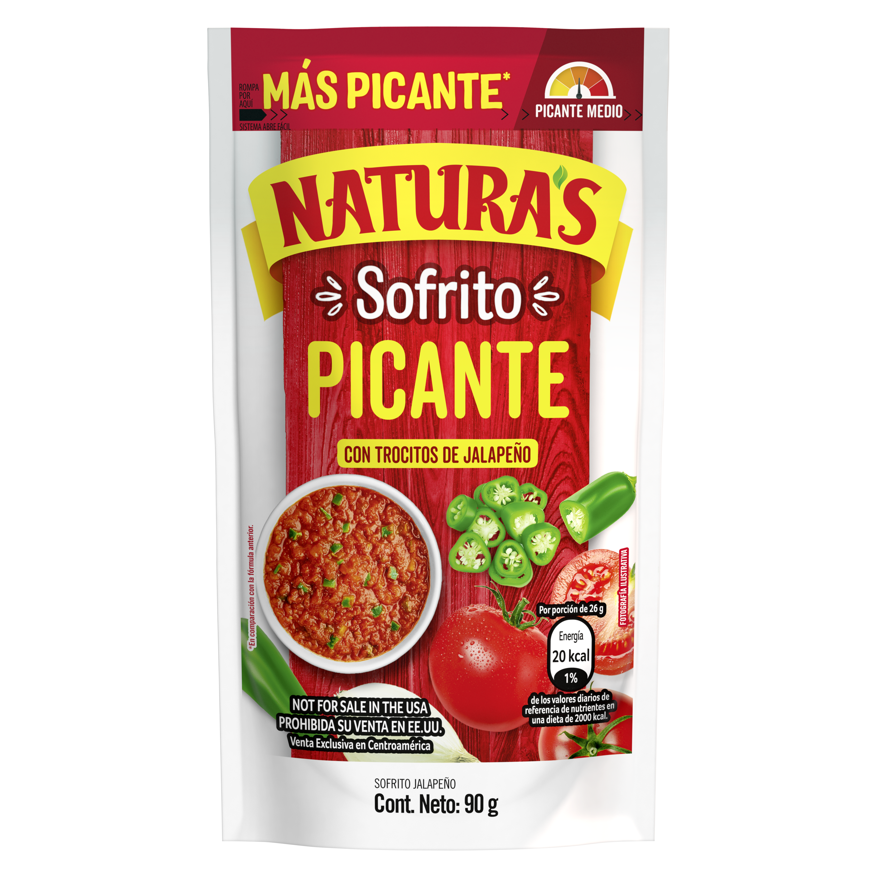 Salsa de Tomate sabor Sofrito Jalapeño Naturas 90g packshot