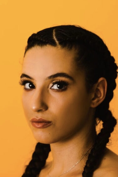 Woman with French braids