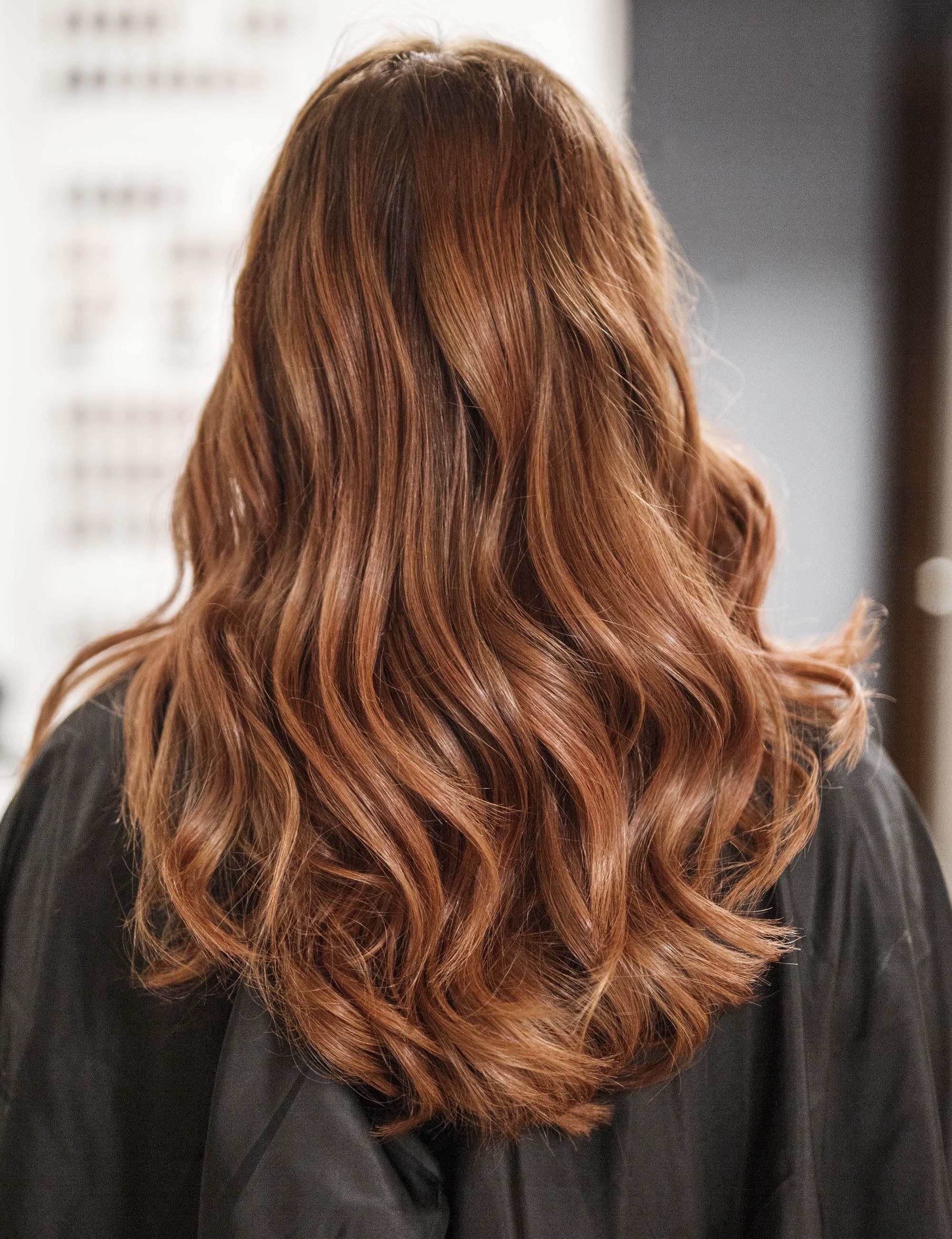 long medium length wavy copper hair ginger hair