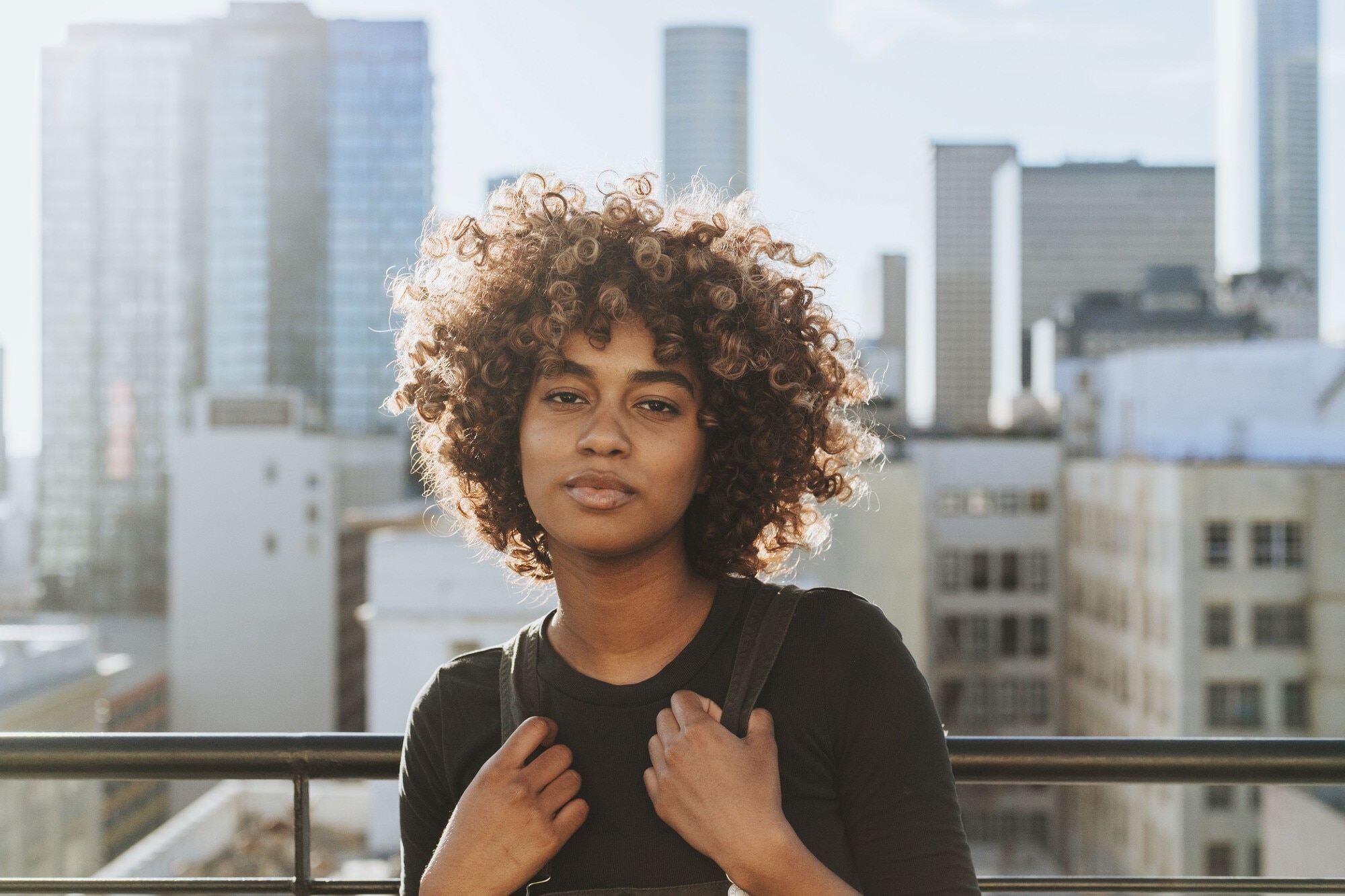 woman with curly hair