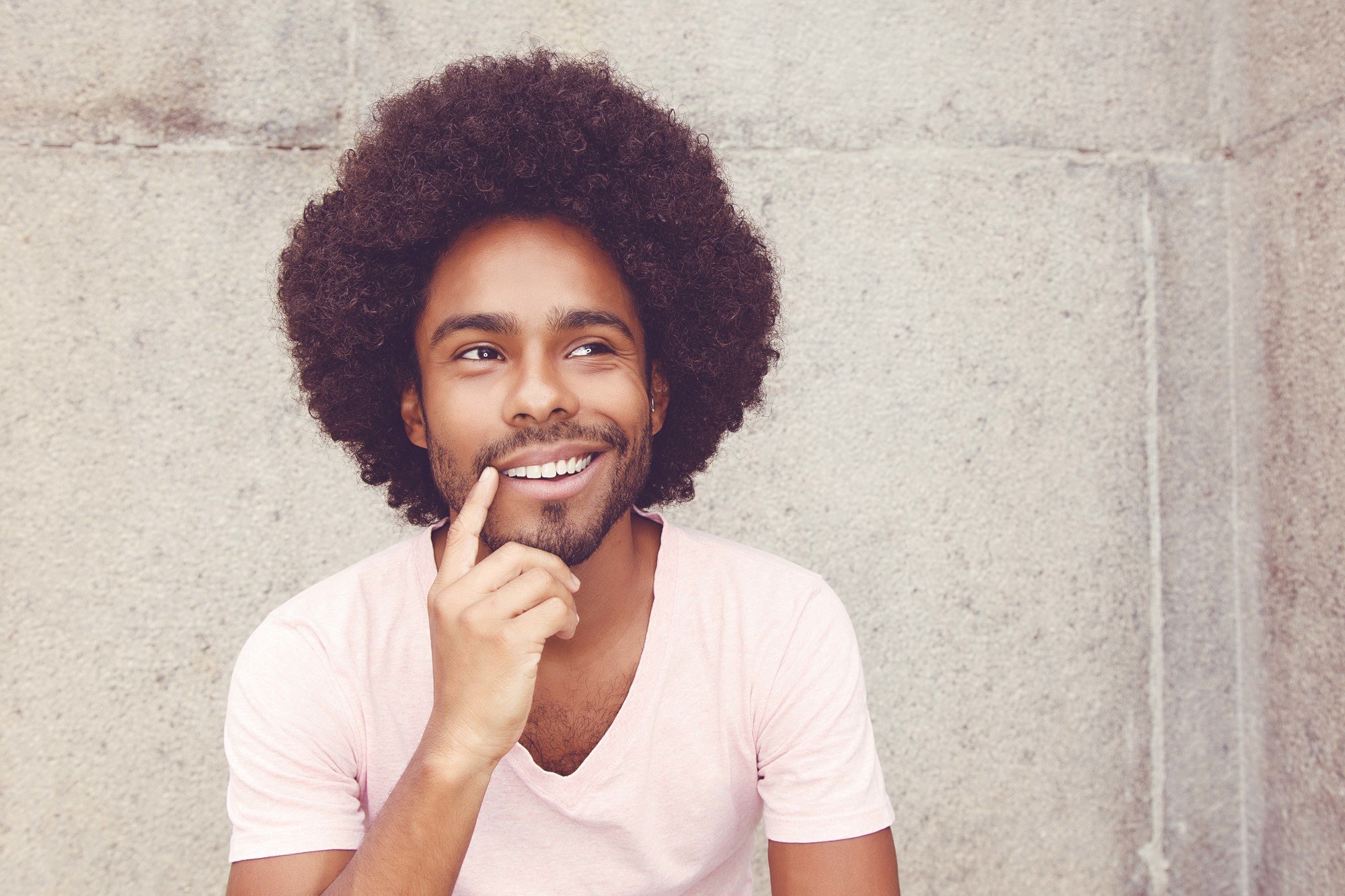 man with afro hair