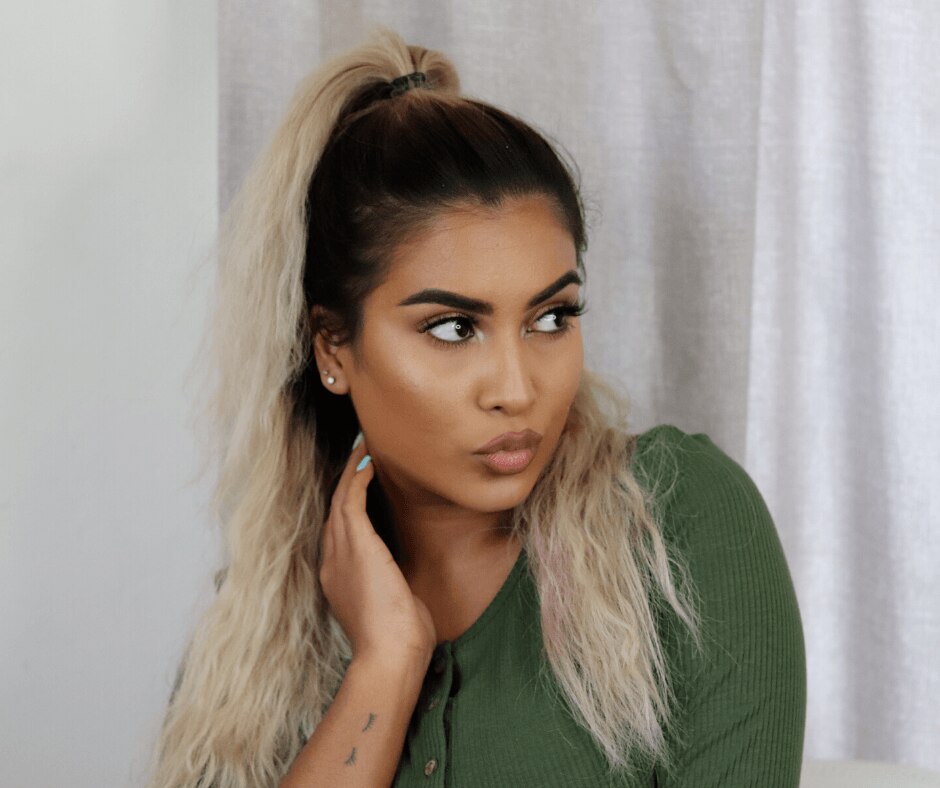 woman with half-up hairstyle