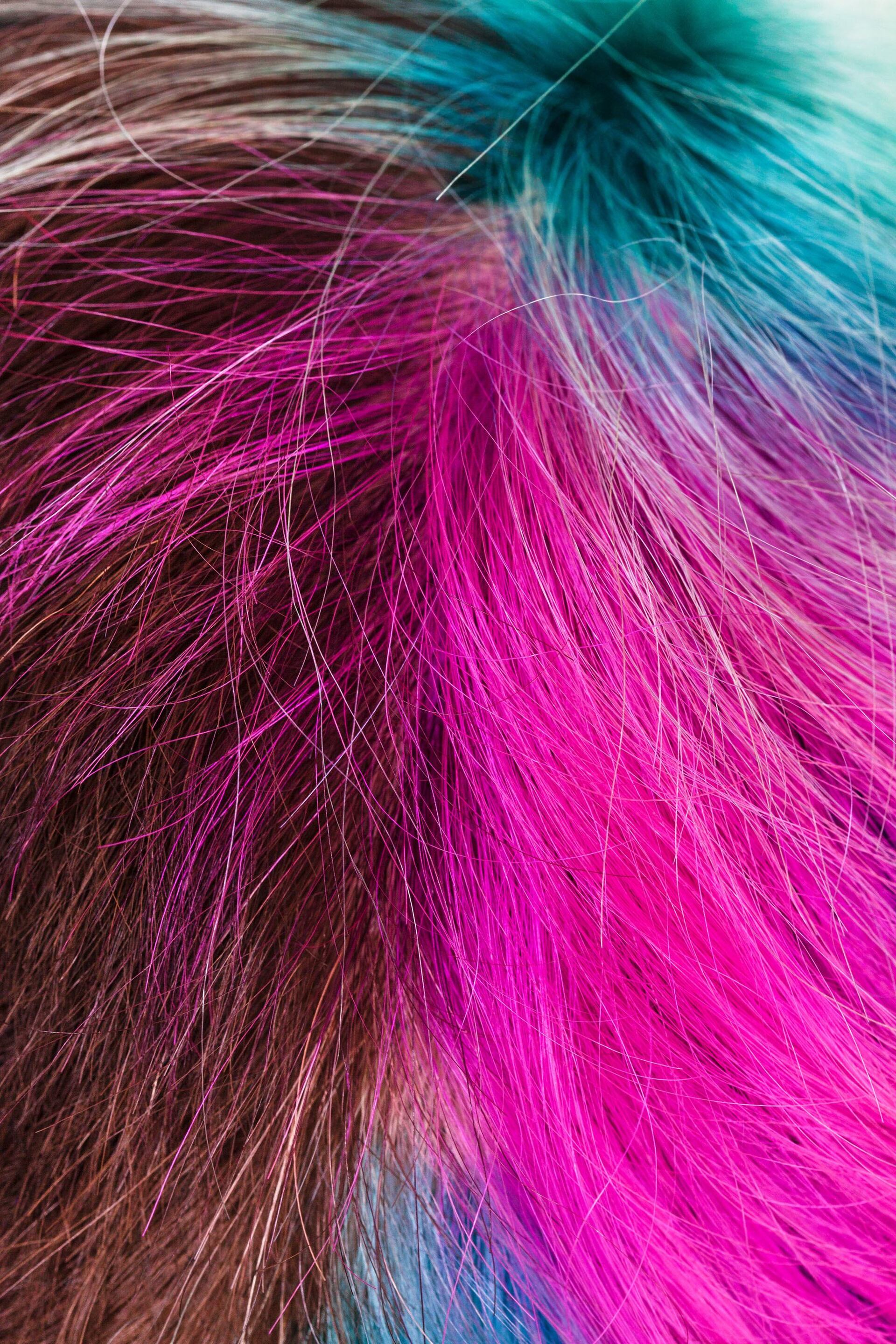 Rainbow colour hair roots