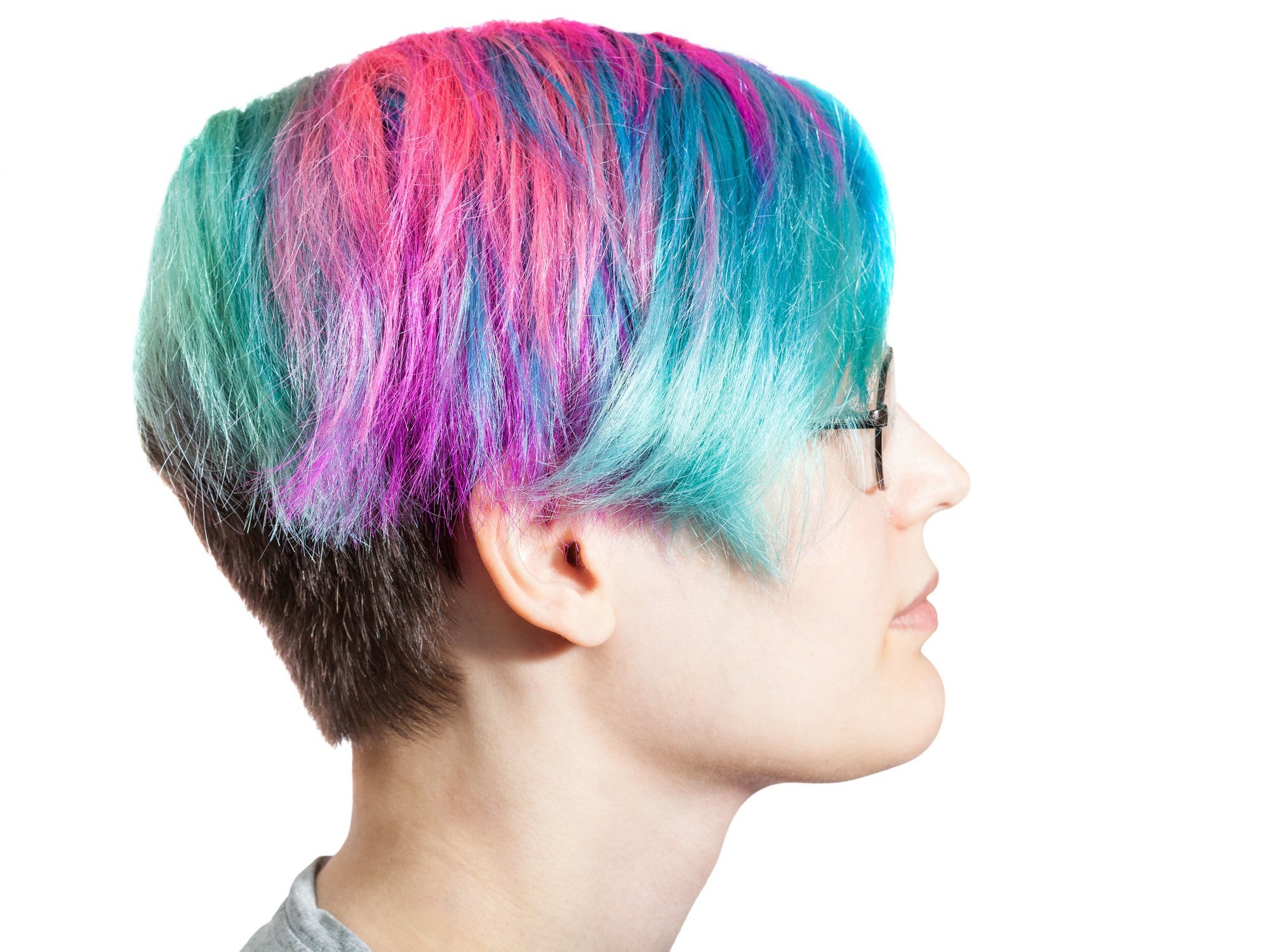 Rainbow pixie cut Pride hairstyle