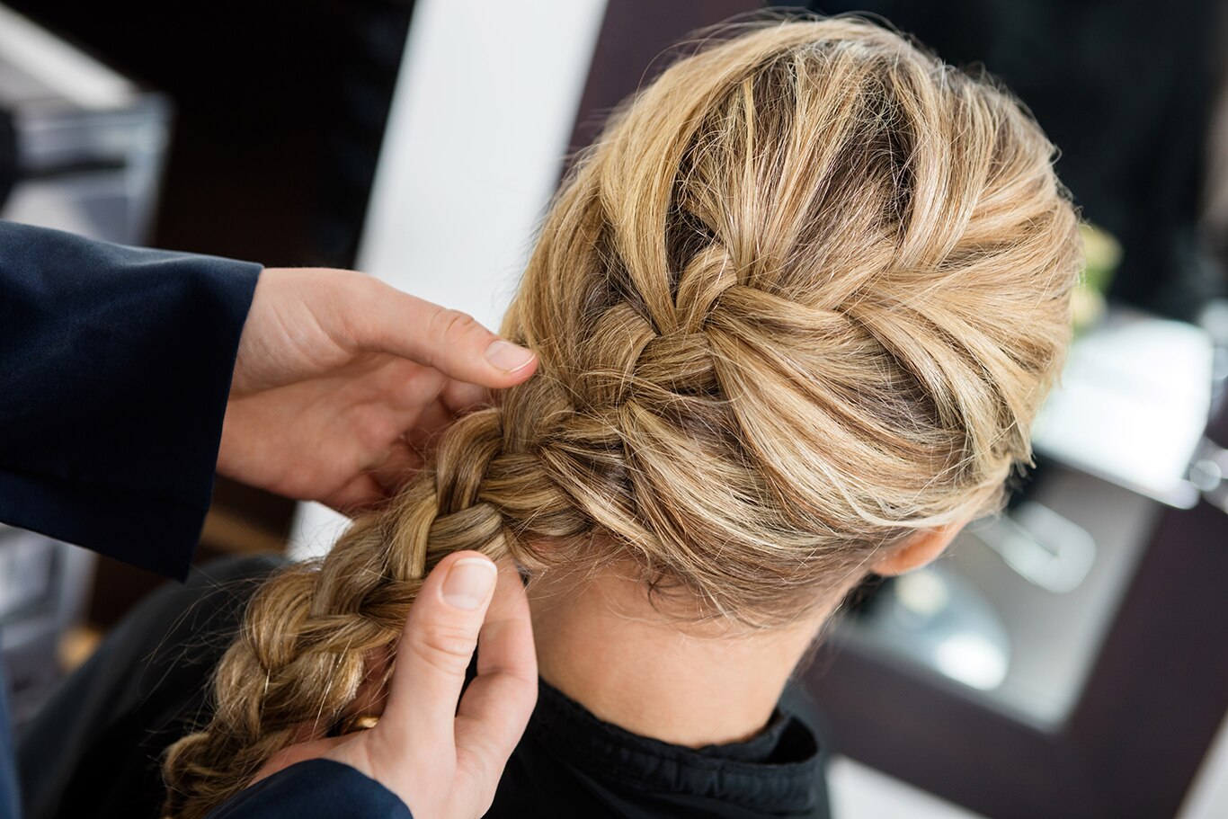 woman with Blonde French Braid