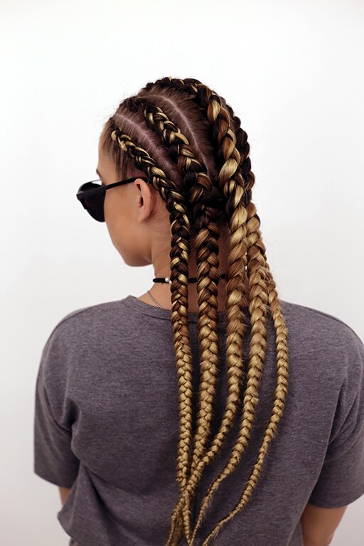 Ponytail braids with a thick headband