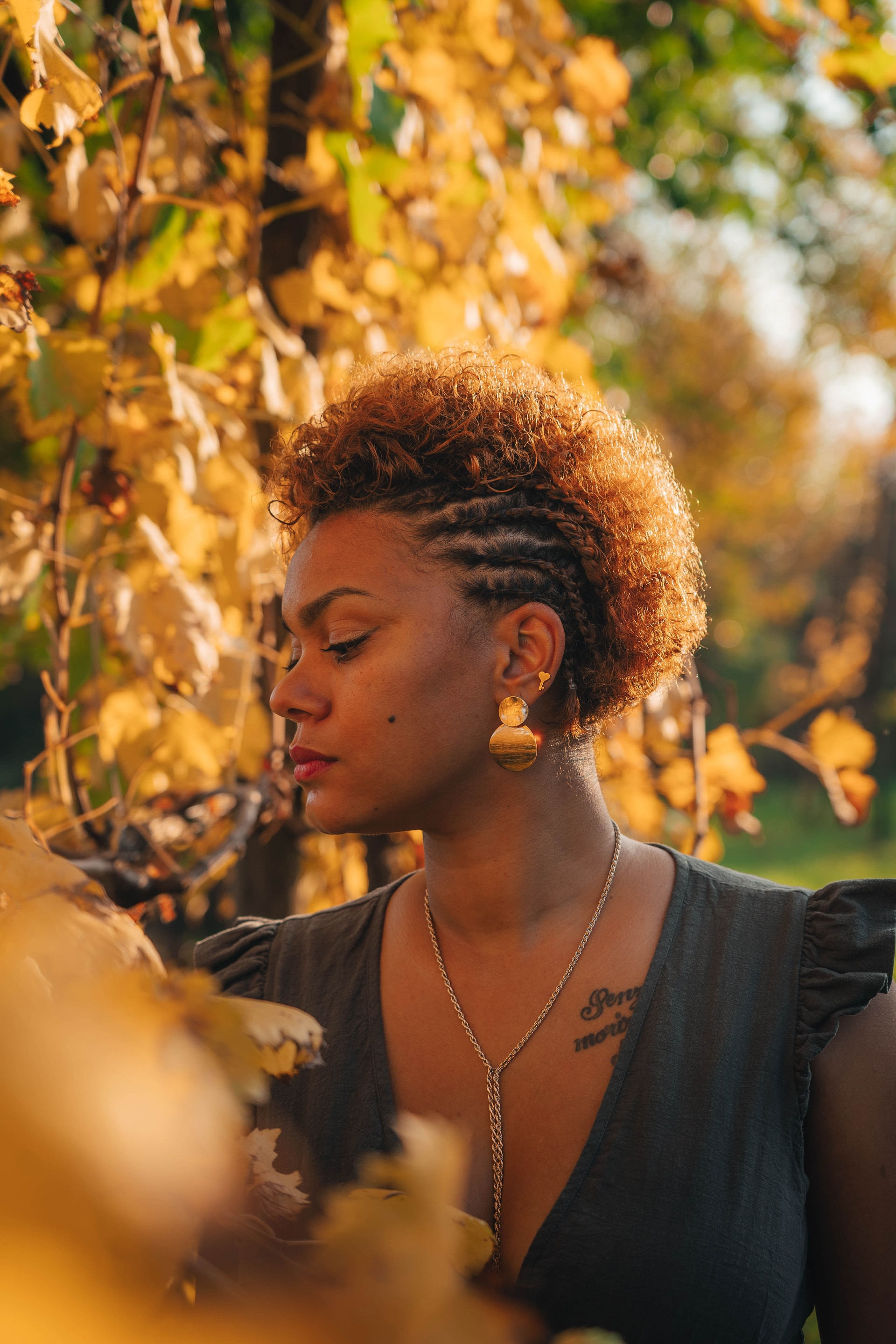 Woman with a fierce frohawk hairstyle