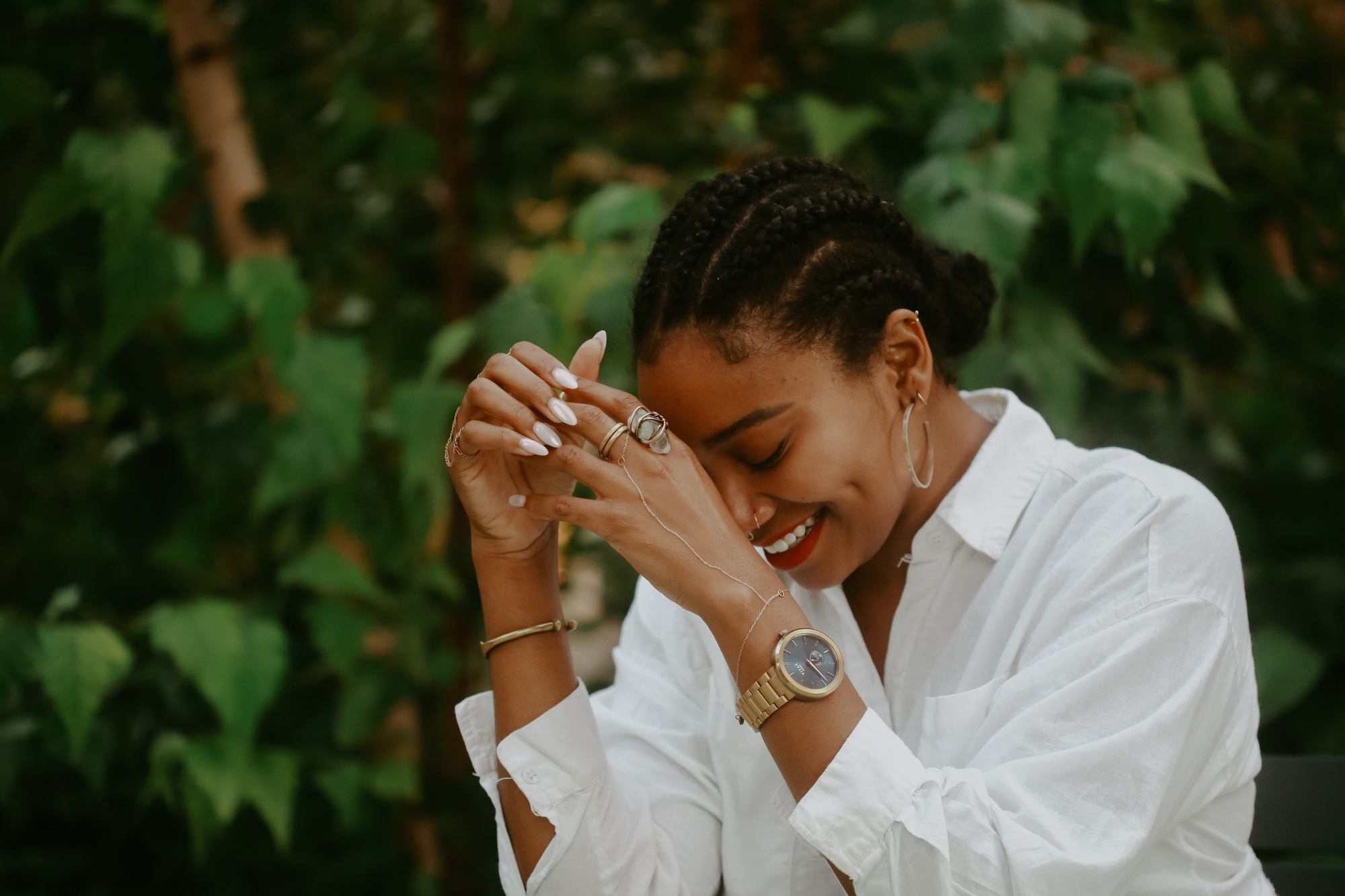 spring-worthy hairstyles: woman with straight back cornrow hairstyle