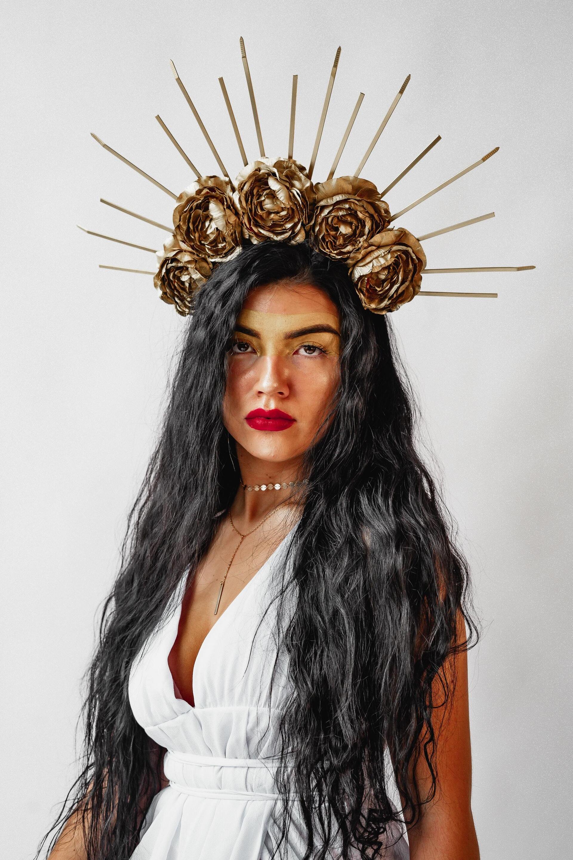 Elaborate gold hair accessories