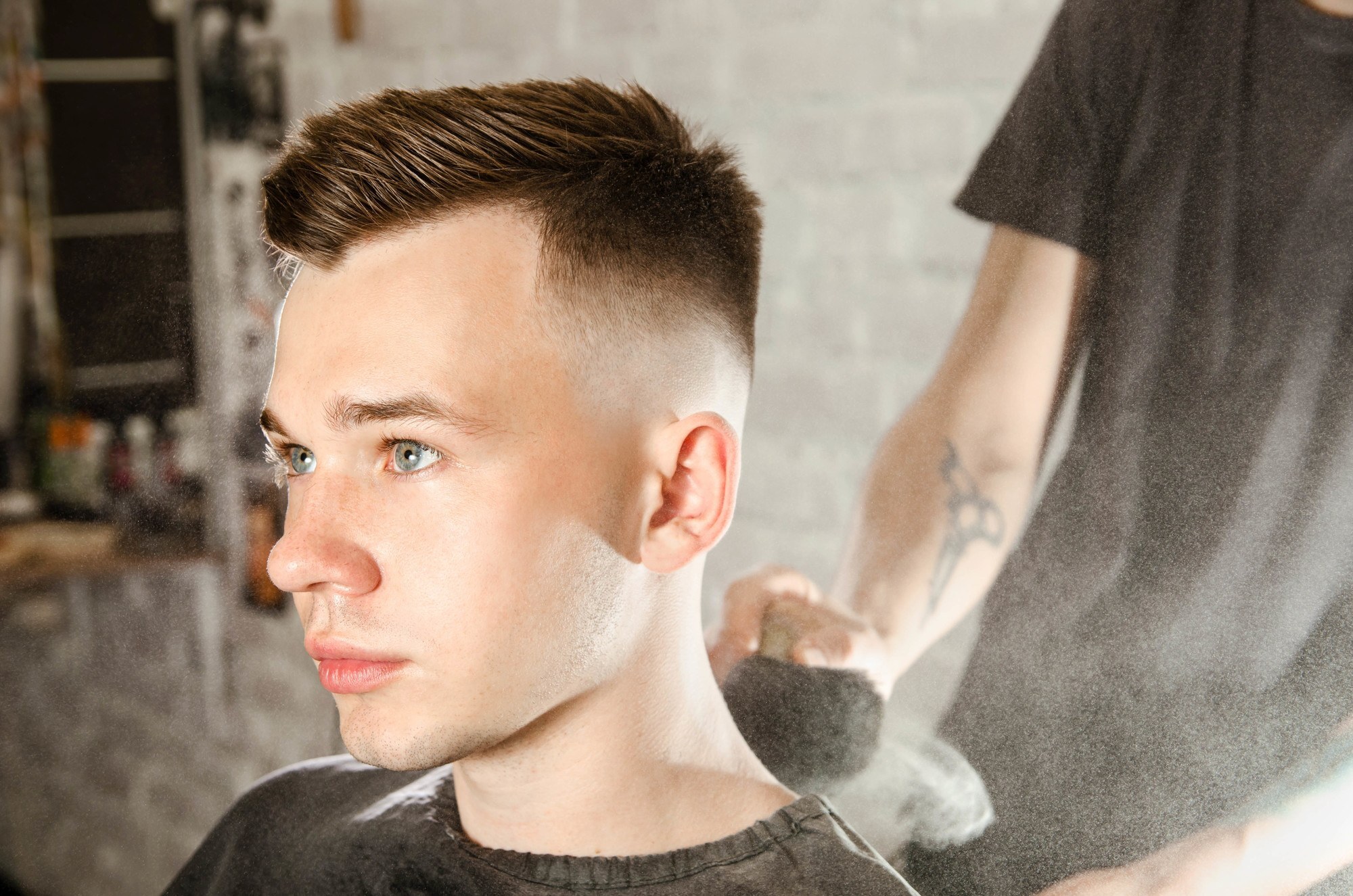 man with short quiff hairstyle