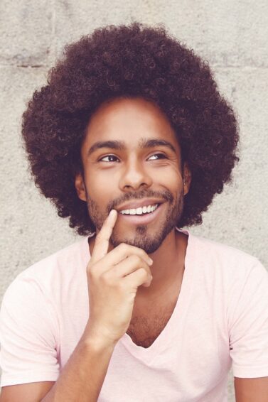 man with full afro
