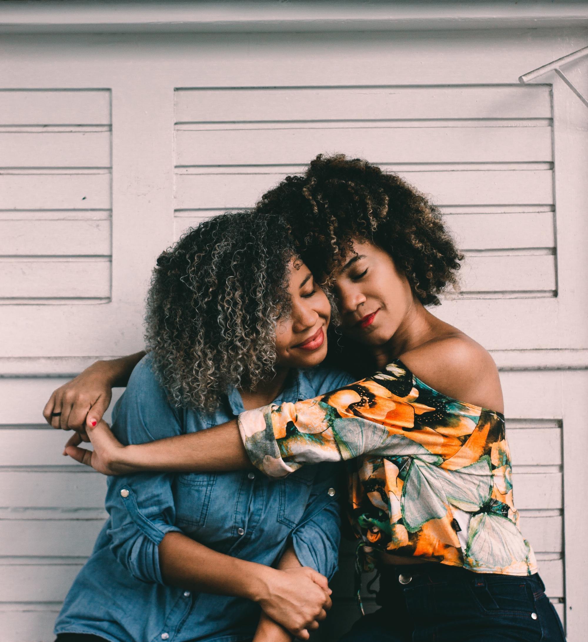 Couple with curly hair, month of love