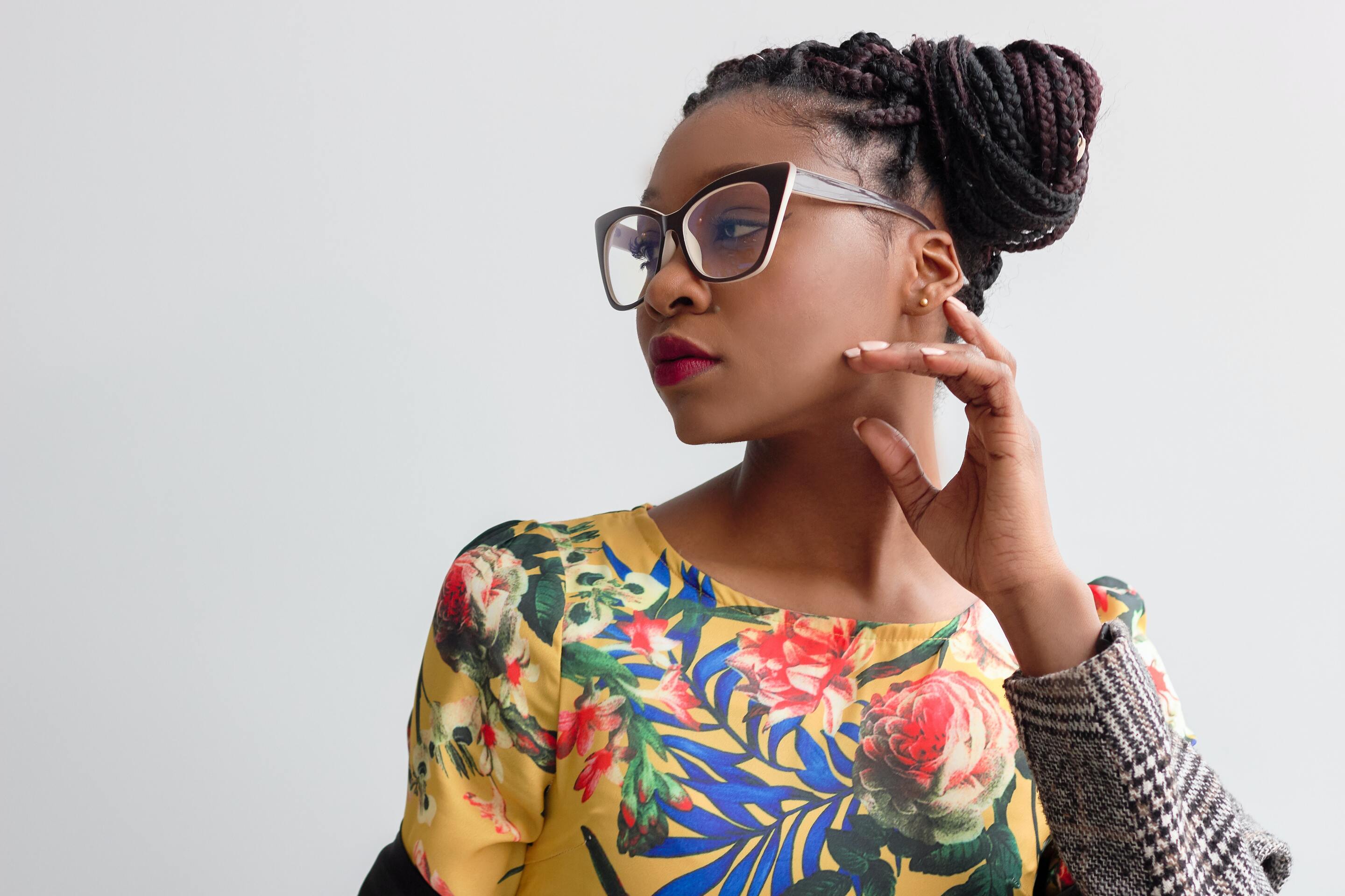 Rain or shine: Woman wearing a updo hairstyle