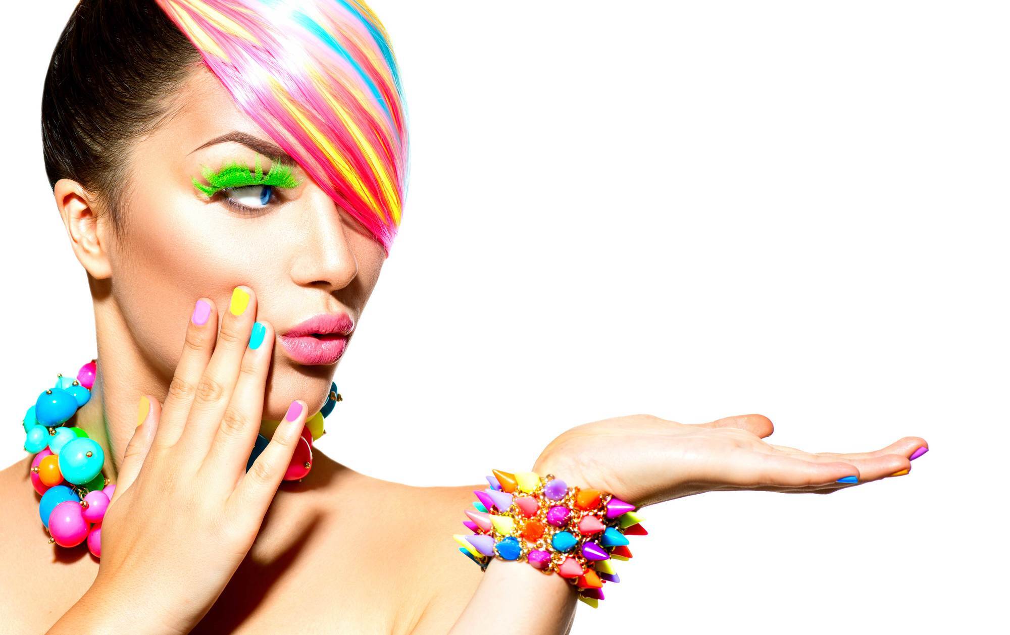 woman with pastel fringe