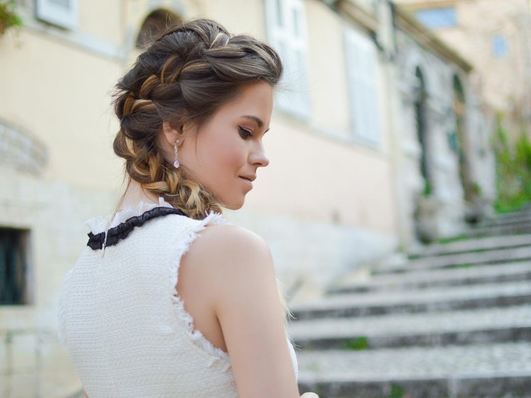woman with a french braid hairstyle