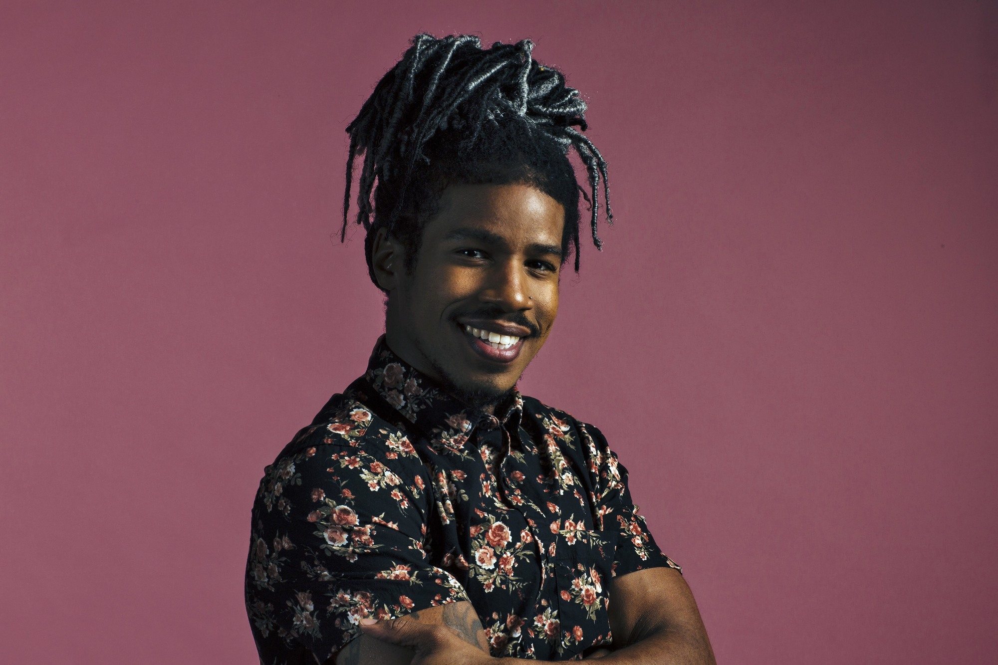Man with locs man bun