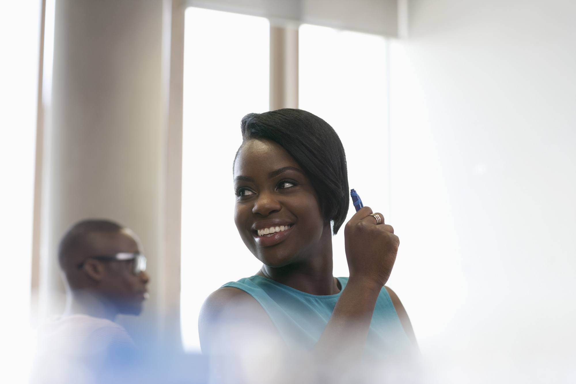 woman with relaxed hair