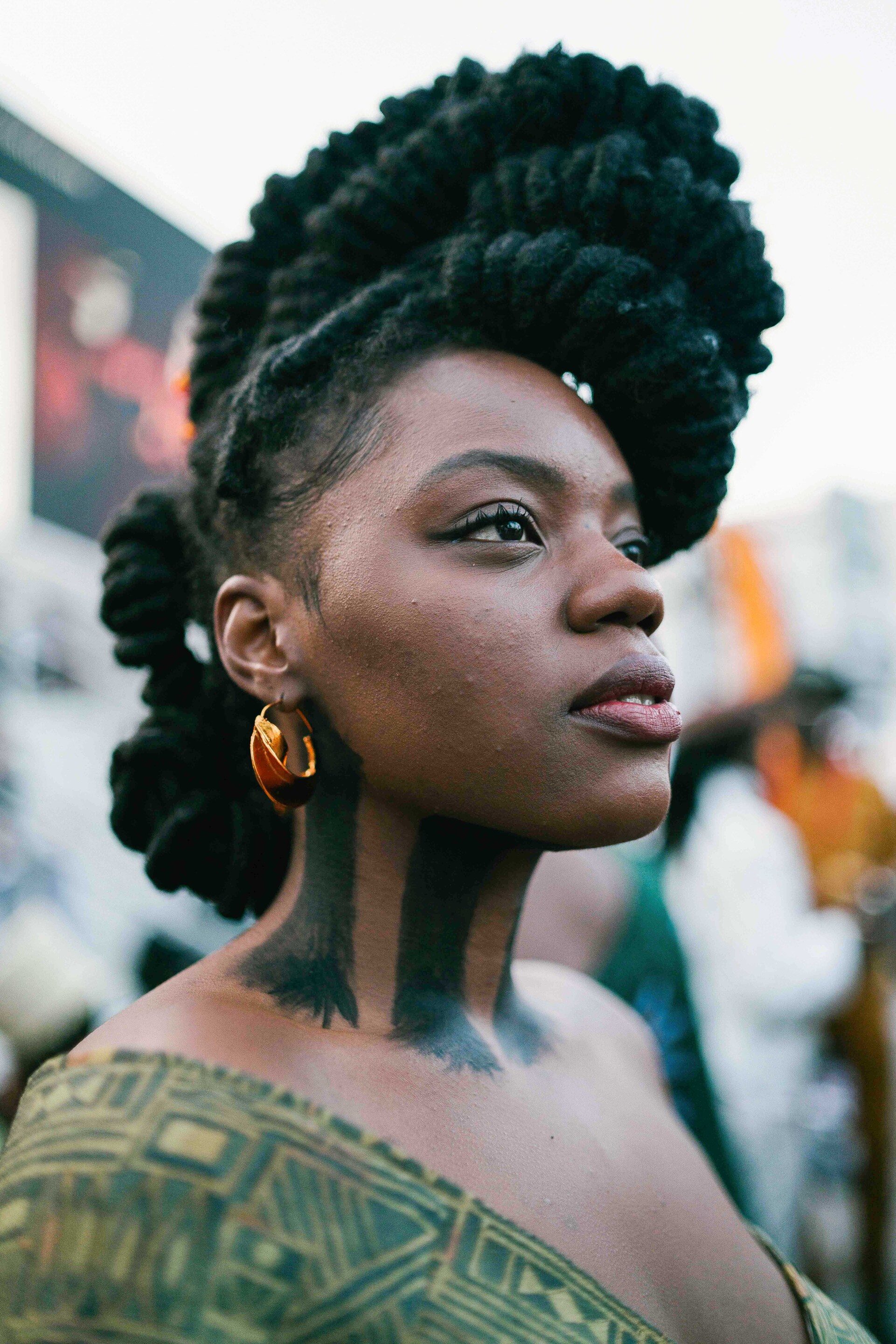 Mohawk braid with puff