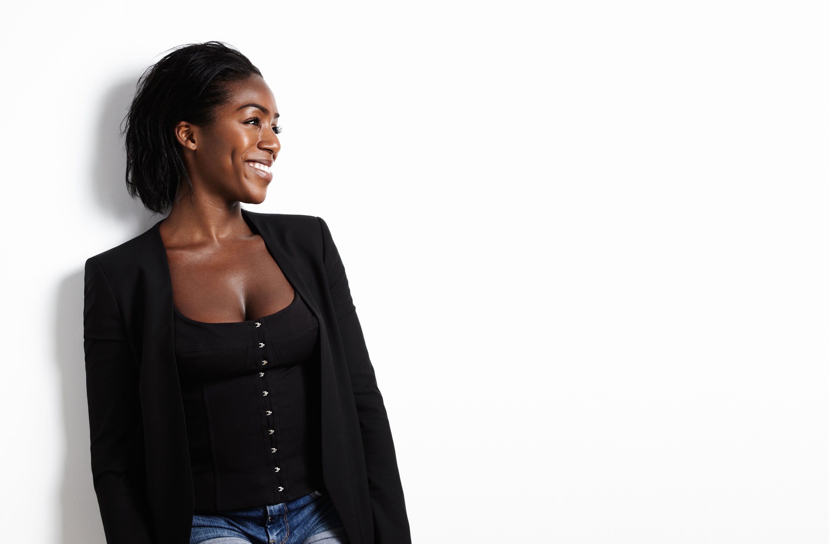 smiling dark skinned girl