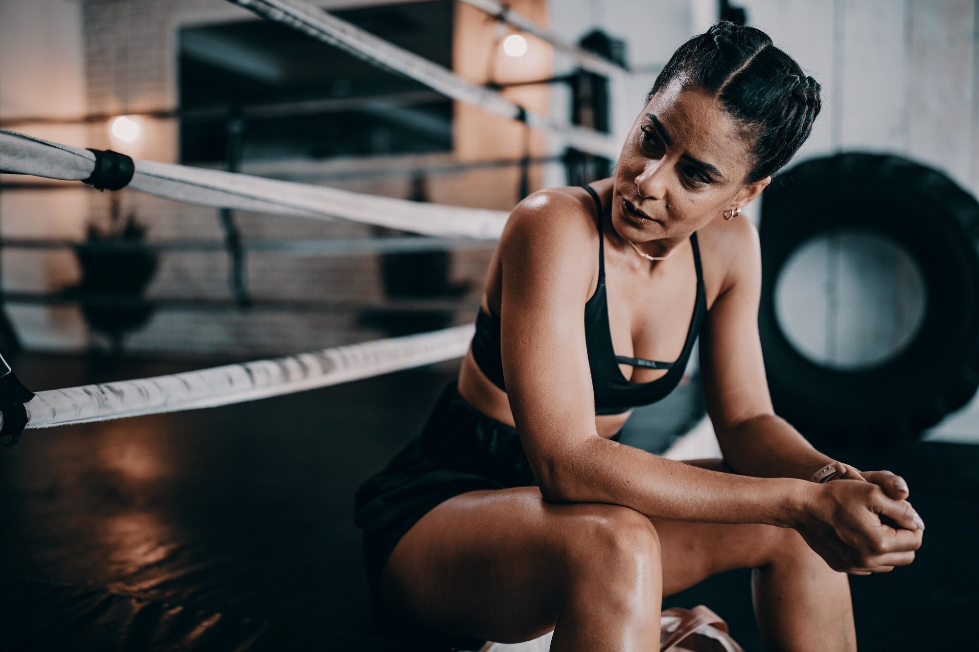 gym hairstyles for short hair: double dutch braid