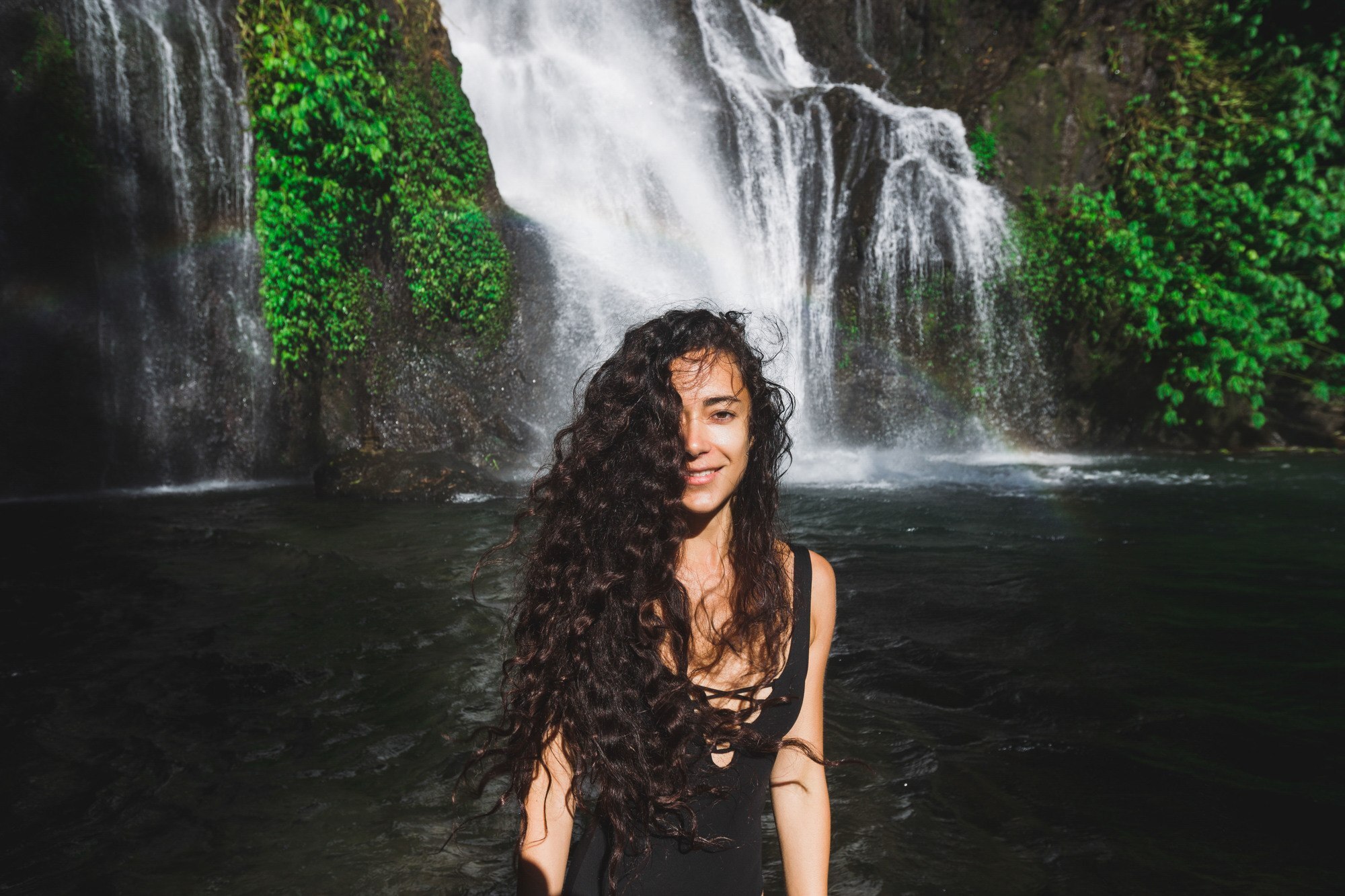 woman with long loose curls