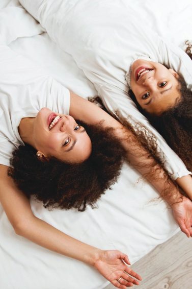for you and the kids: mother and daughter with naturally curly hair