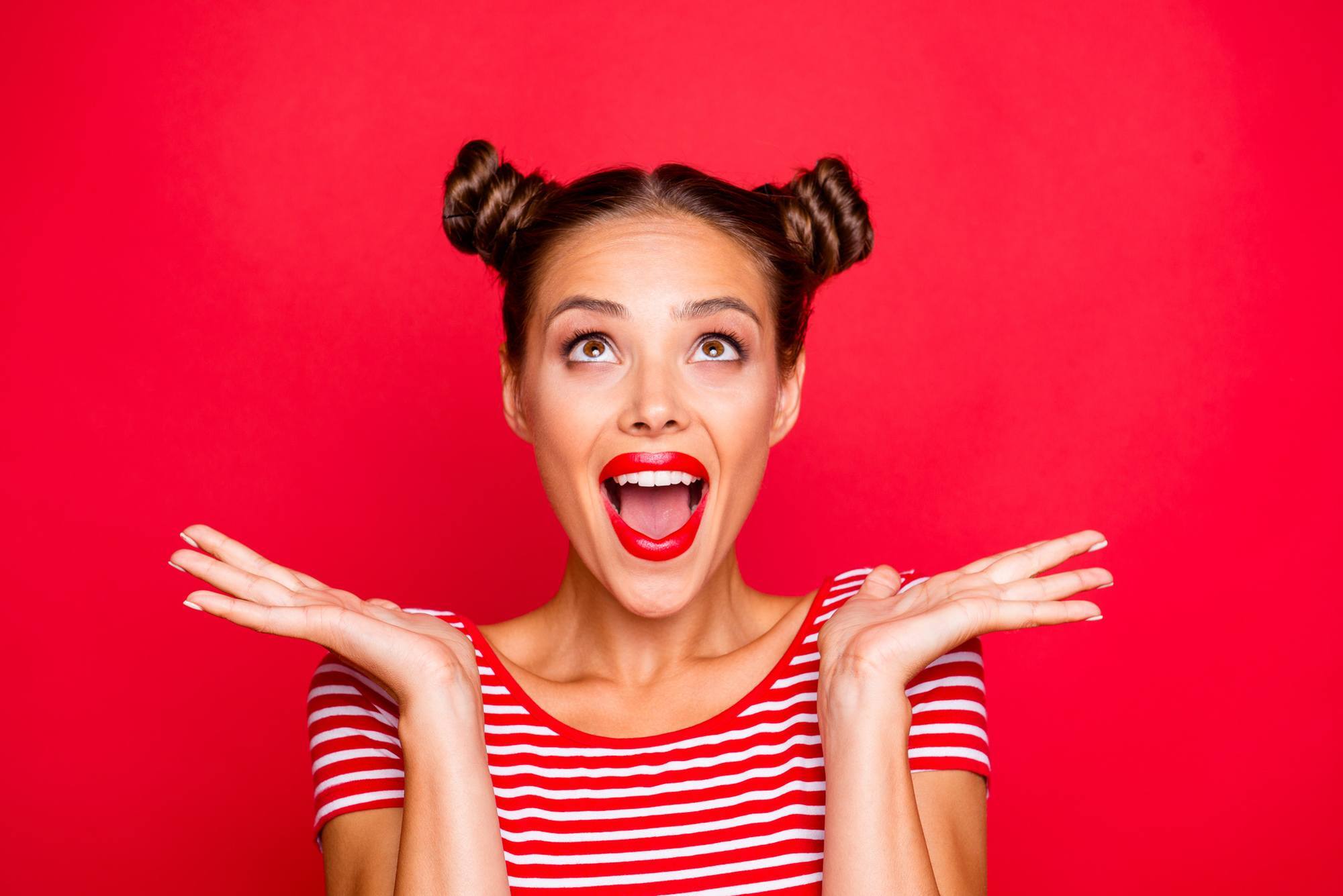 woman with space buns hairstyle