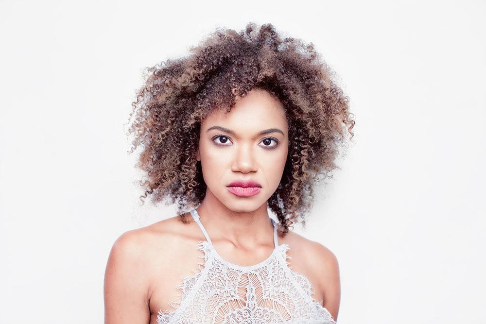 woman with Cool brown with lowlights hair