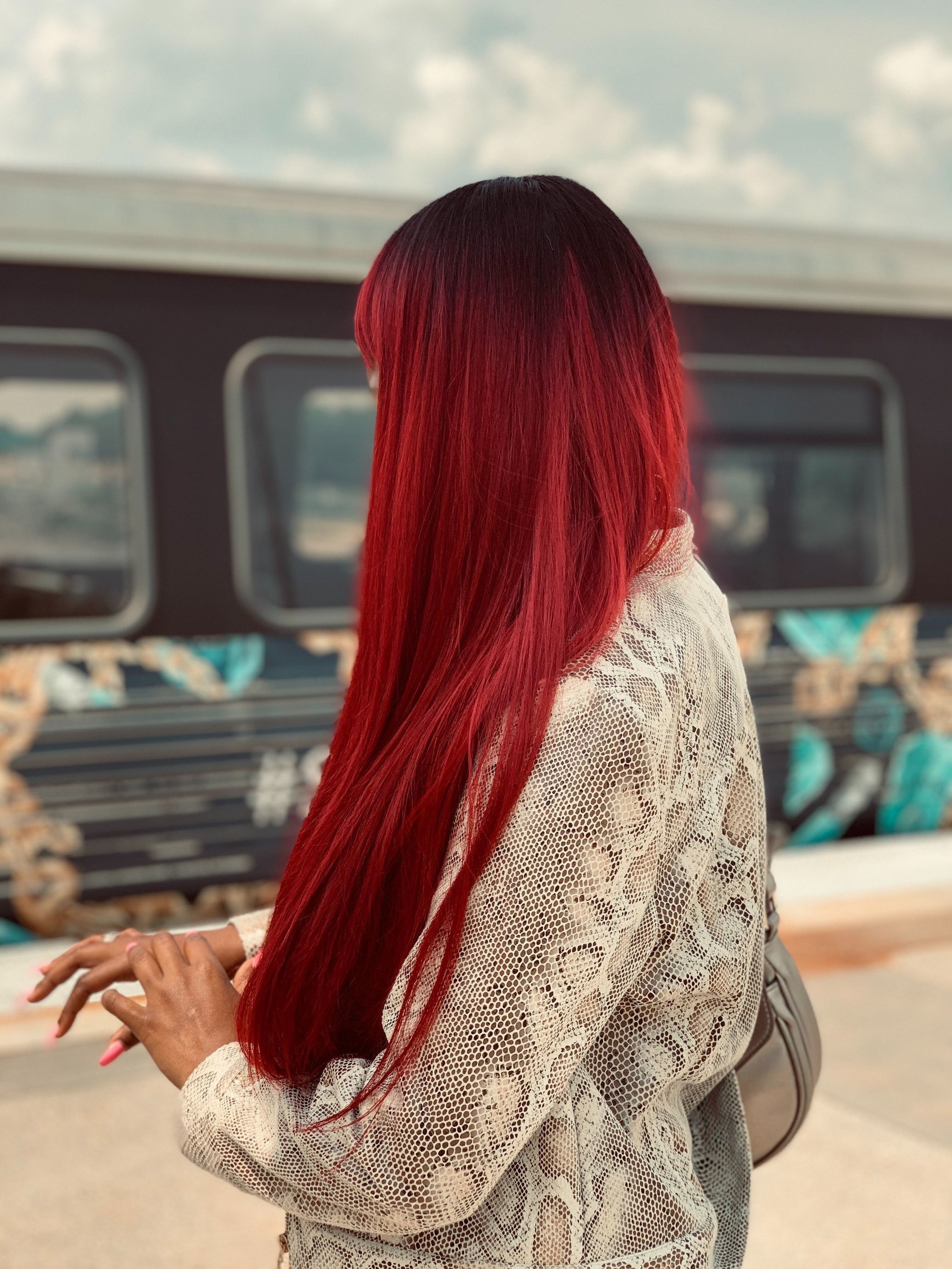woman with True red hair