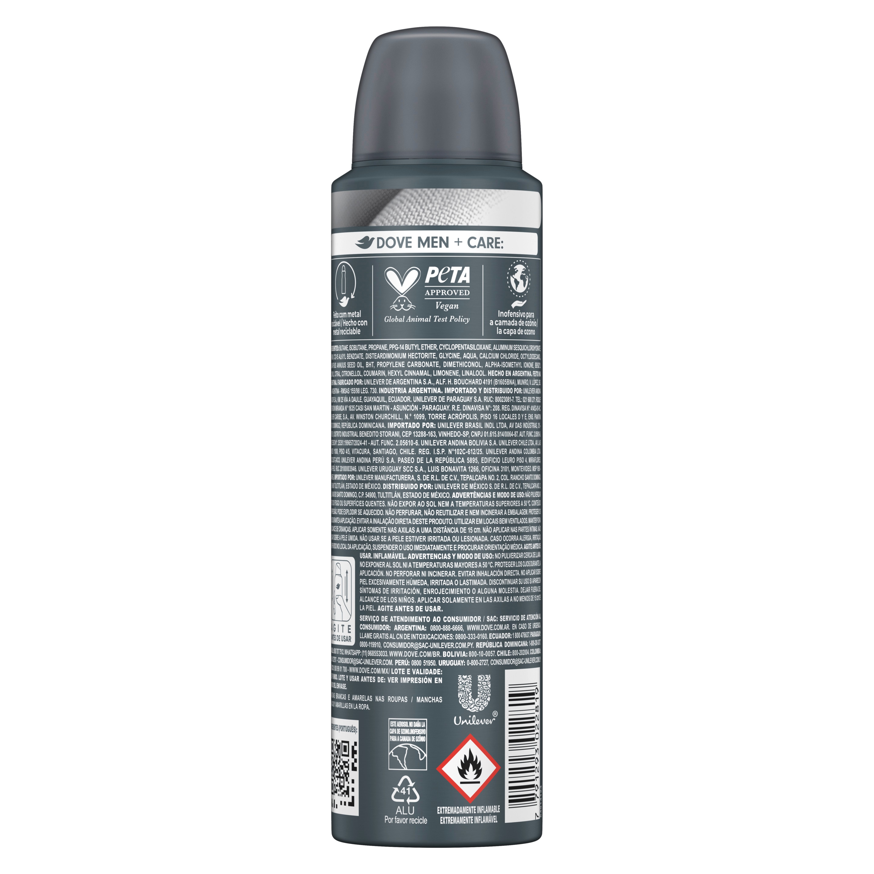 Desodorante Antitranspirante DOVE Men Invisible Dry en Aerosol 150 ml