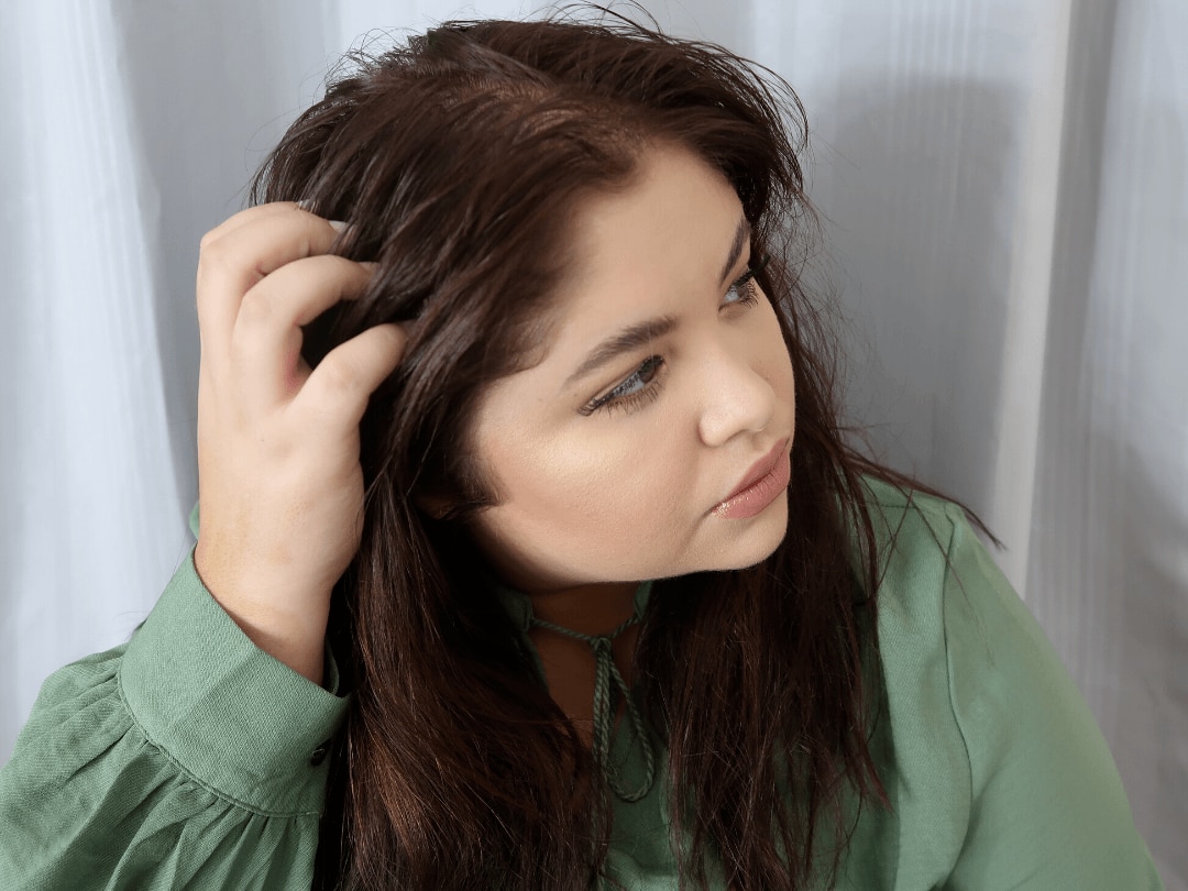 woman with long brown hair