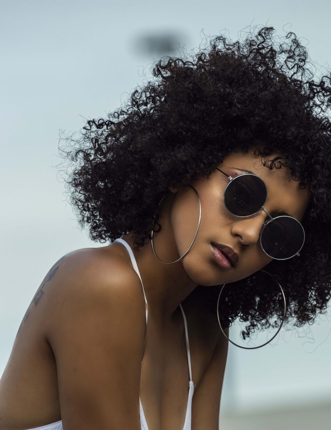 woman with curly hair
