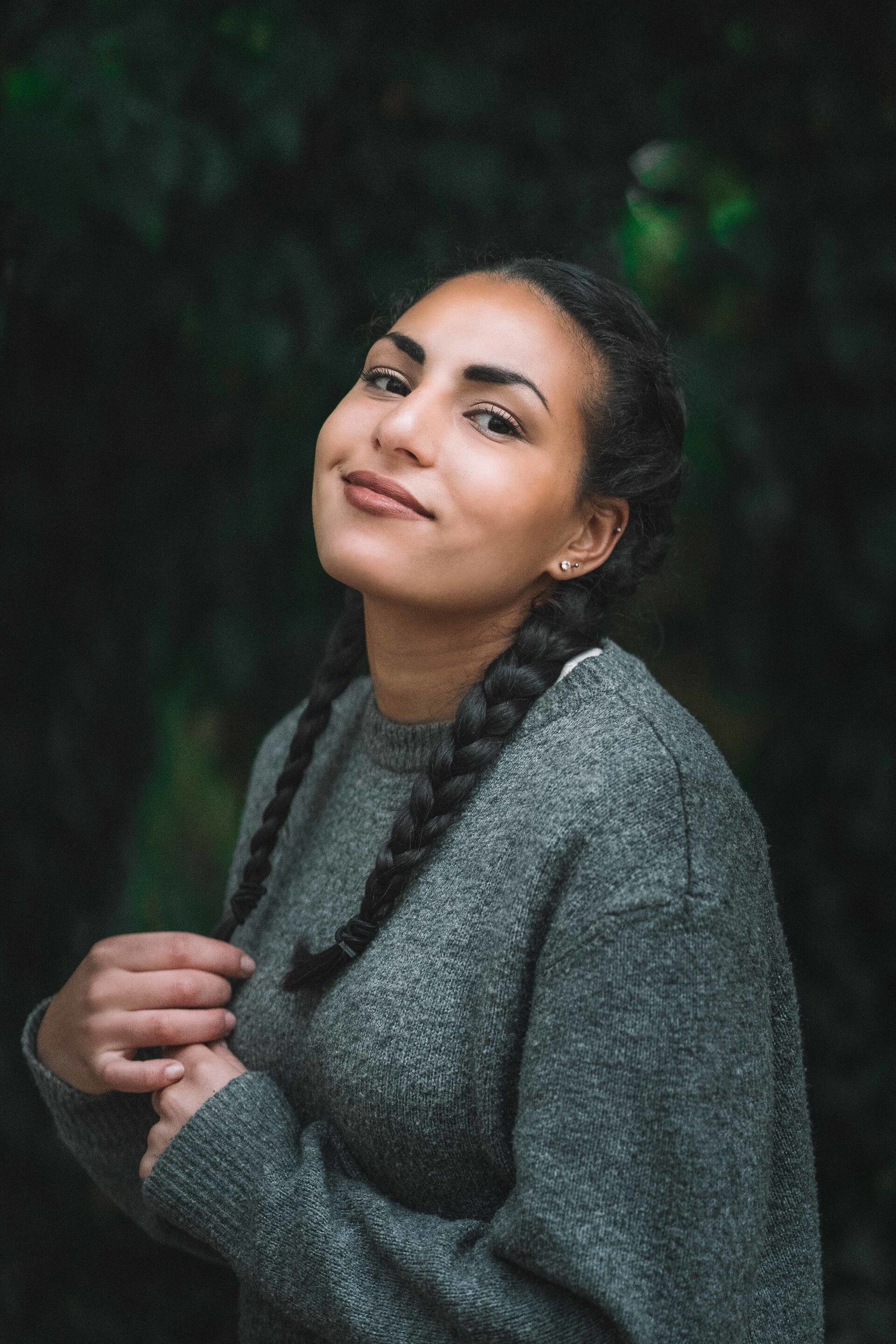 cute styles: woman with two pigtails