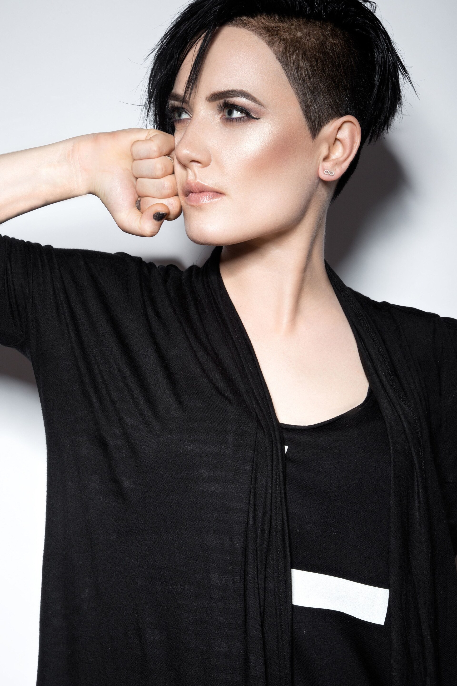 woman with a pixie cut and undercut hairstyle