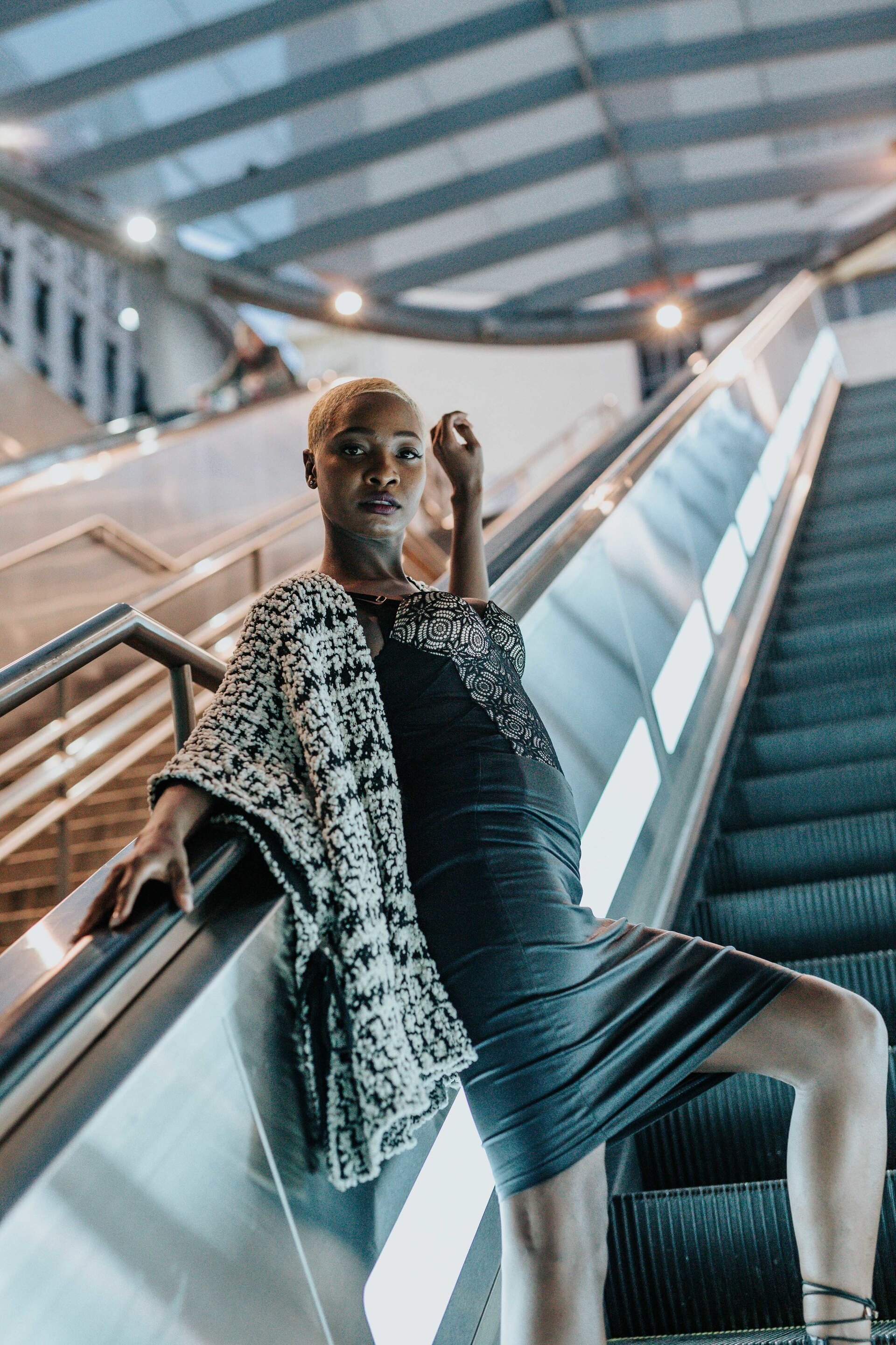 woman with a blonde buzzcut