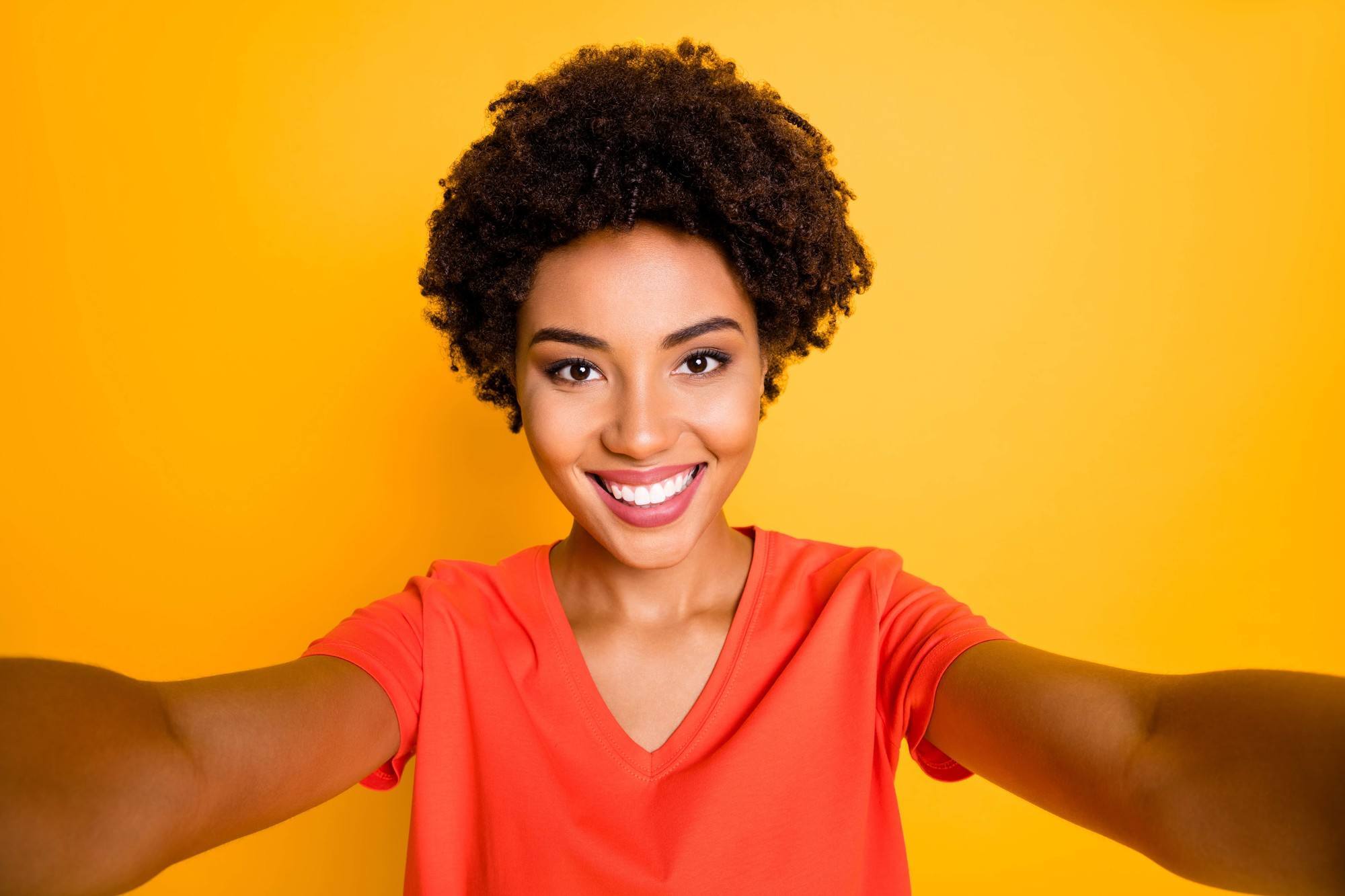 woman with a short afro