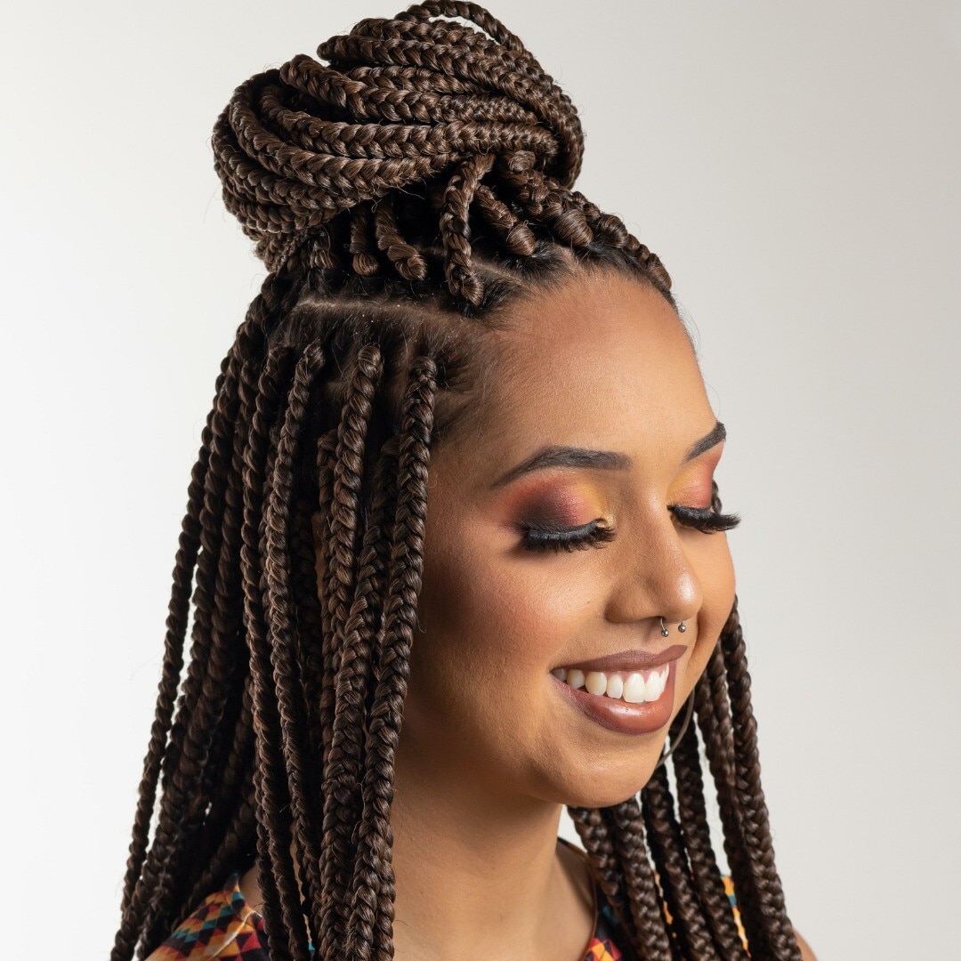 Coffee brown braided hair