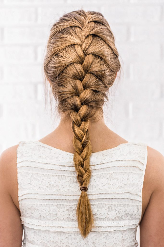 women with French Braid