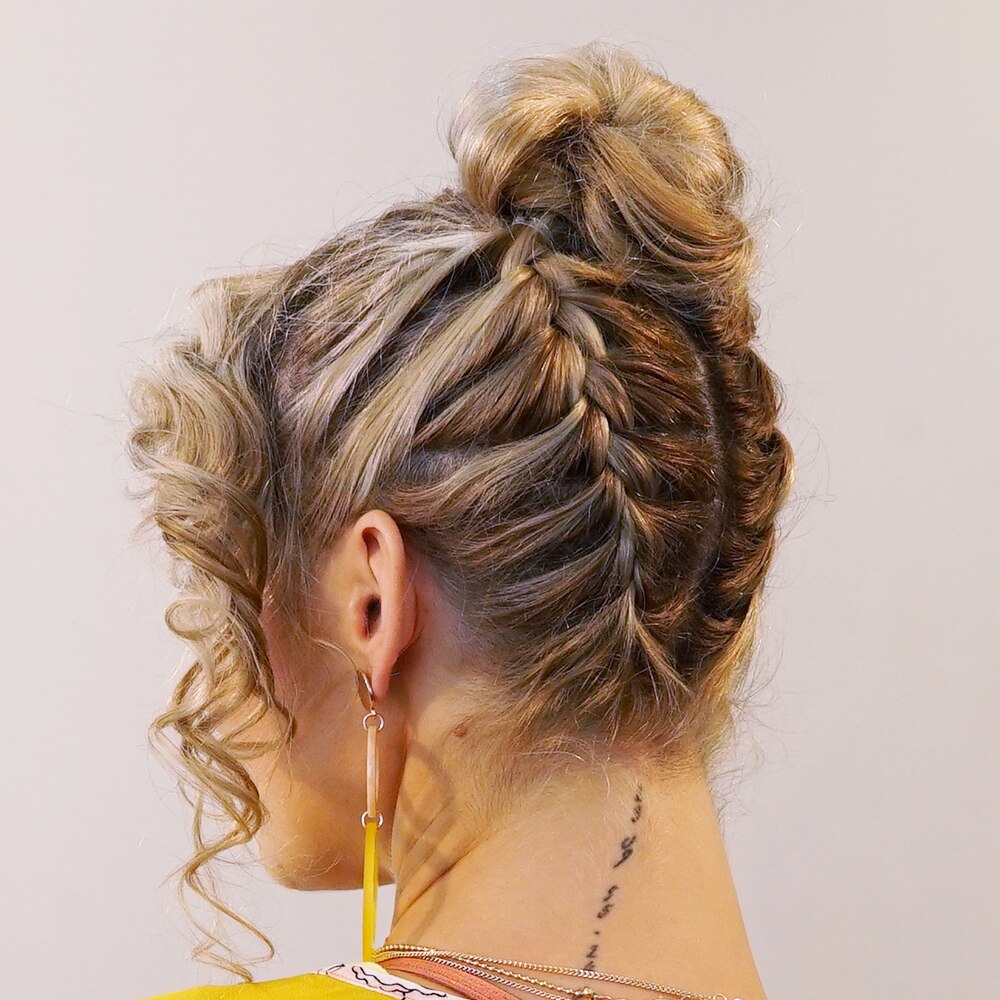 woman with Braided top knot