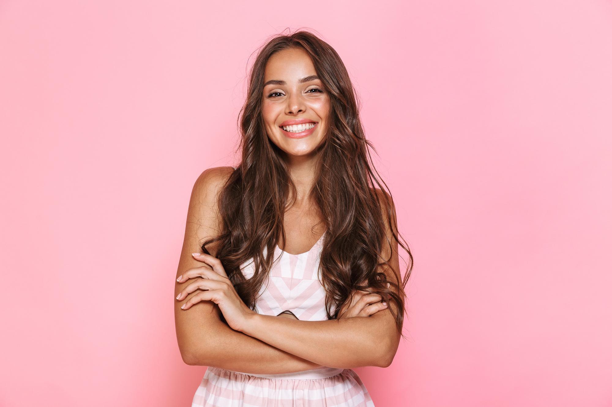 woman with long brown hair slightly wavy